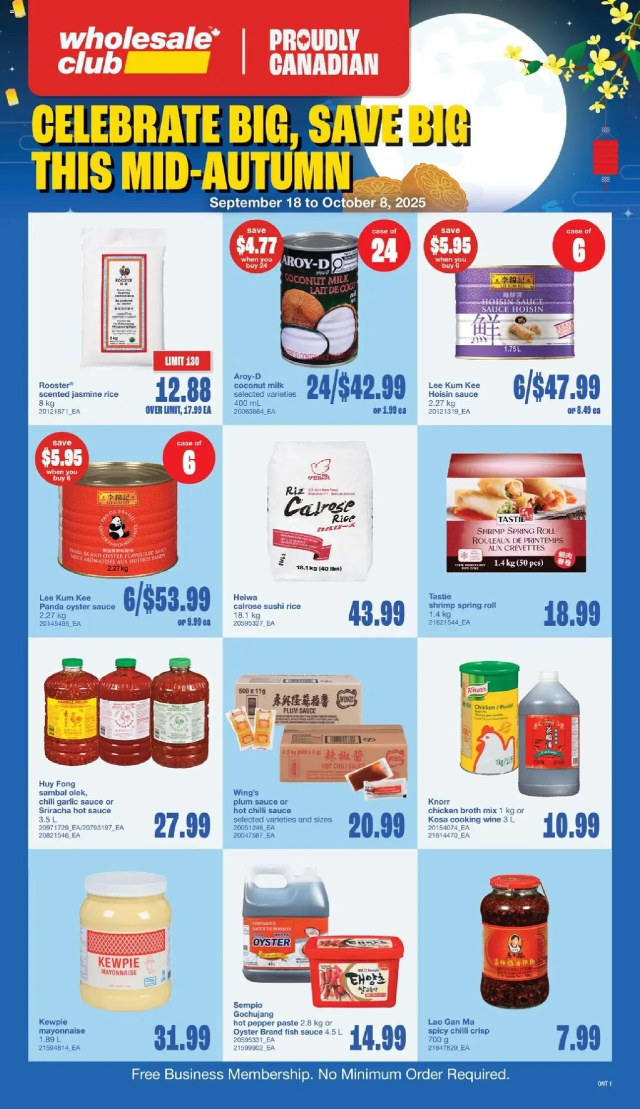Wholesale Club flyer valid from Sep 18, 2025 - page number 1 - Fish, Chili, Pepper, Coconut milk, Mayonnaise, Garlic, Chicken broth, Broth