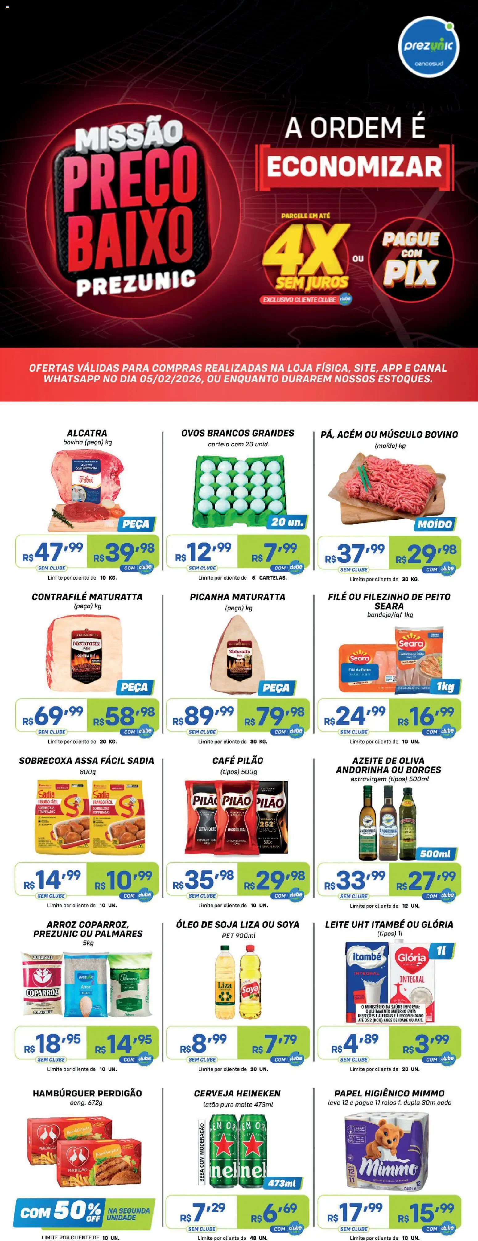 Pré-Visualização do folheto "Encarte" da loja Prezunic válido a partir de 05/02/2026