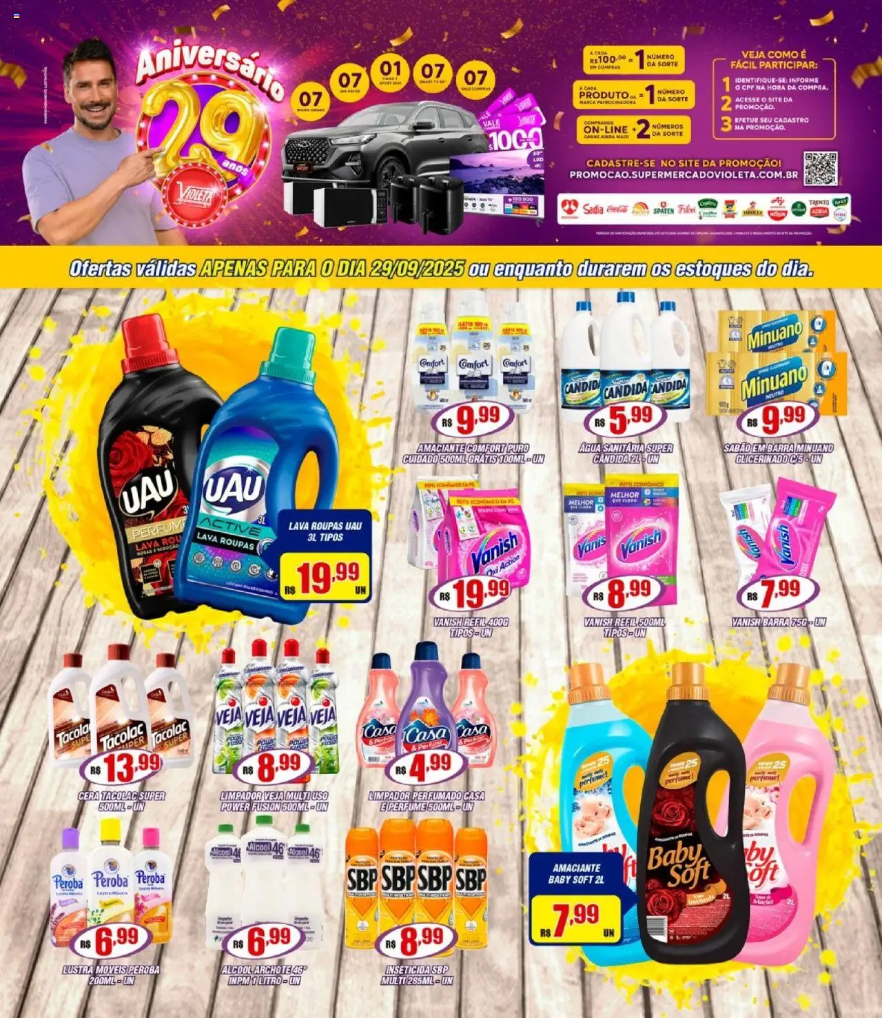 Violeta Supermercados folheto "Ofertas da semana" válido a partir de 29/09/2025 - número de página 1 - Perfume, Álcool, Vanish, Amaciante, Pó, Inseticida, Lustra móveis, Sabão em barra