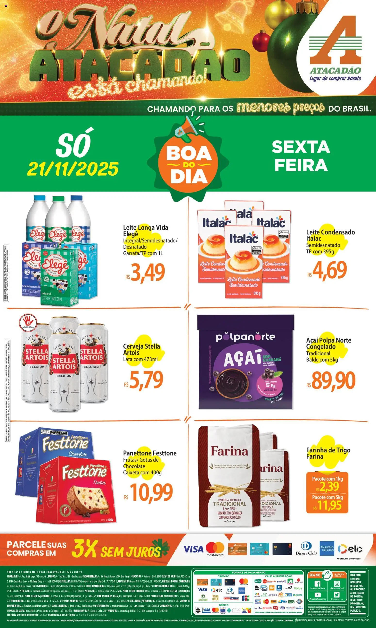 Pré-Visualização do folheto "Ofertas - RS" da loja Atacadão válido a partir de 21/11/2025