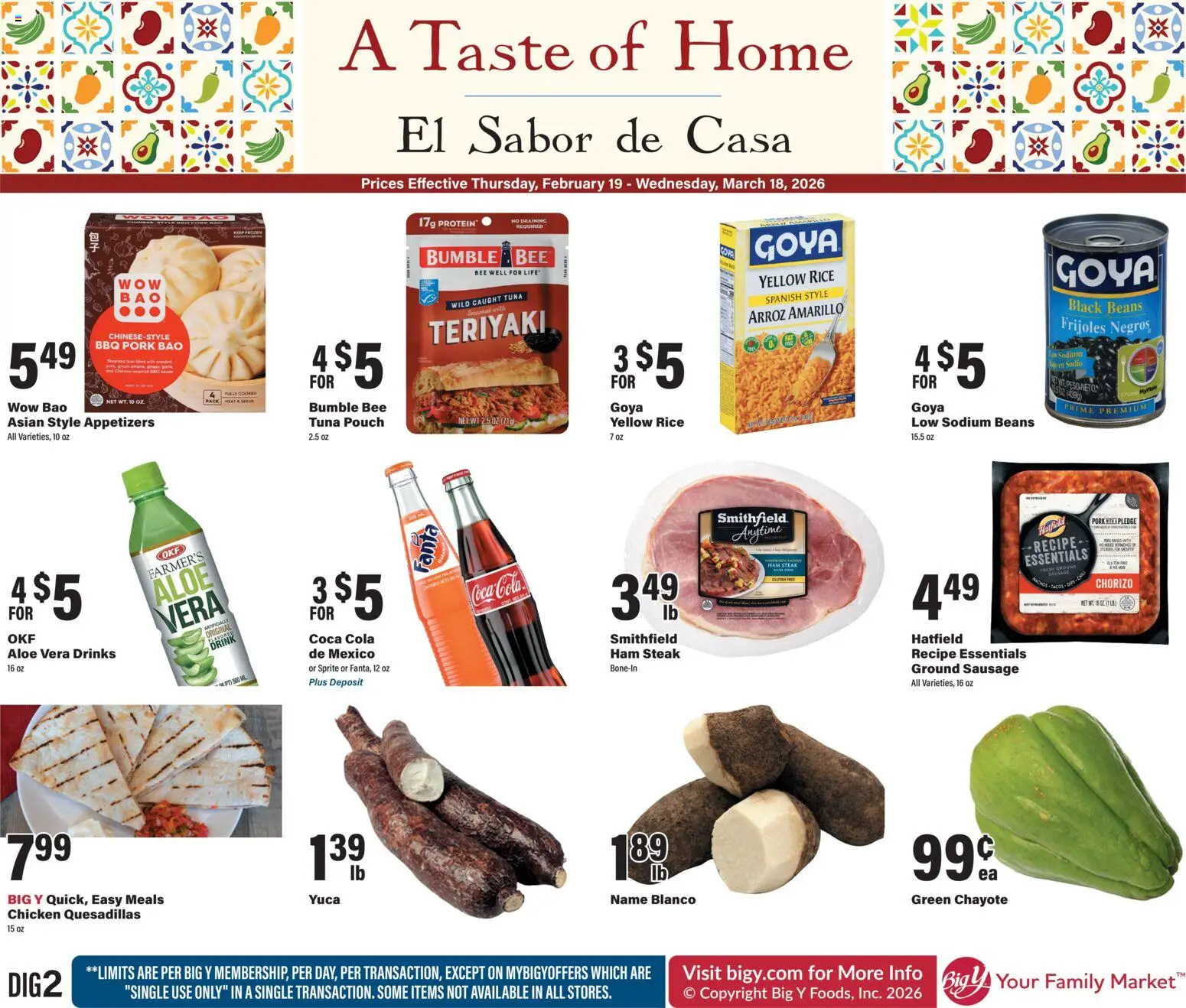 Ad Preview of Big Y A Taste of Home from 02/19/2026