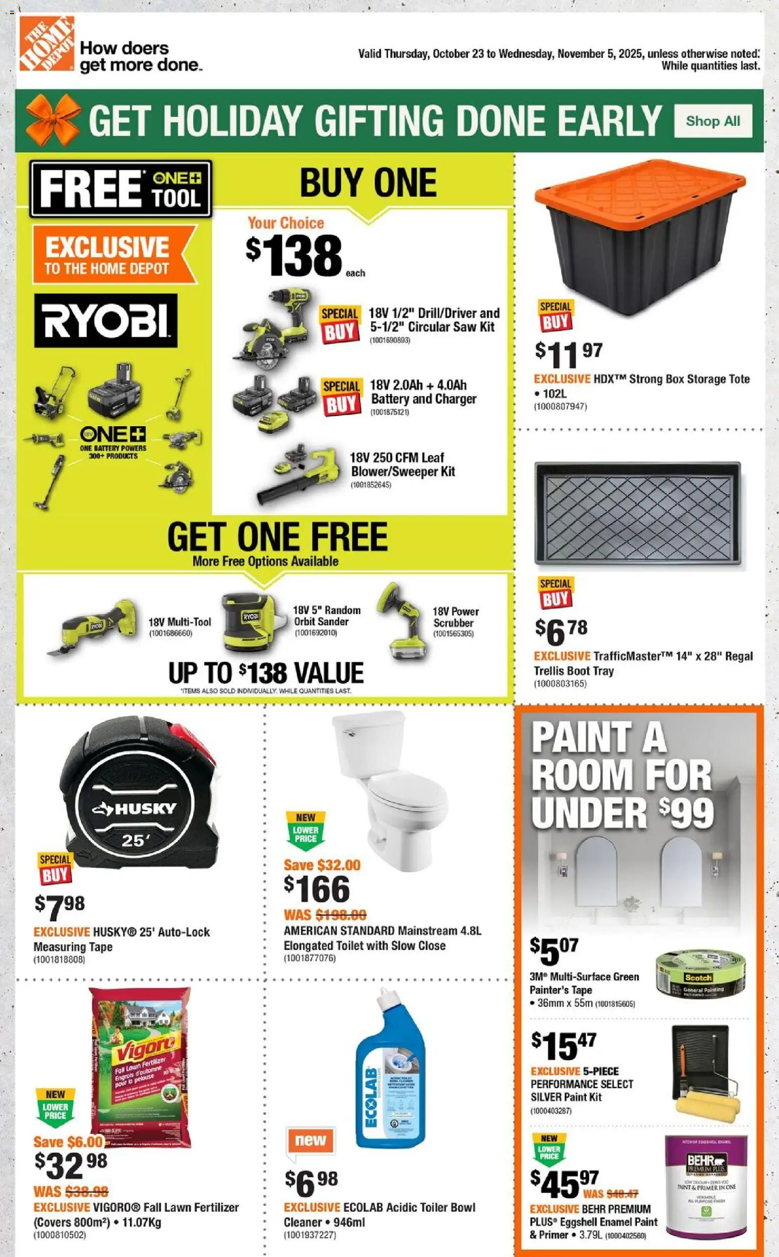Home Depot flyer valid from Oct 23, 2025 - page number 1