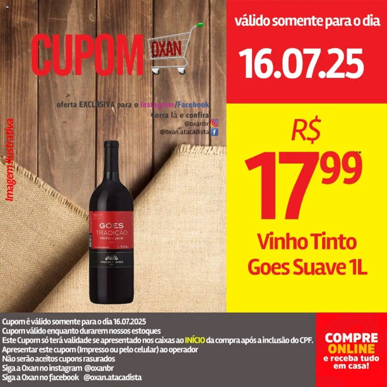 Oxan Atacadista folheto "Ofertas da semana" válido a partir de 16/07/2025 - número de página 1 - Celular, Vinho tinto, Vinho