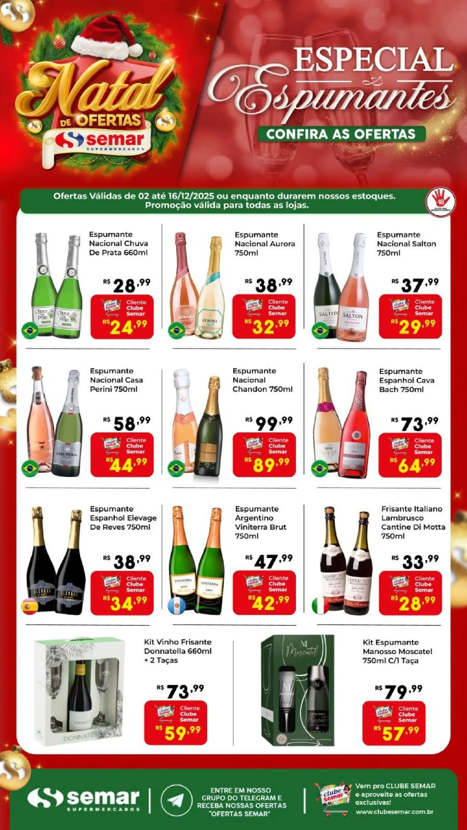 Pré-Visualização do folheto "Ofertas Especial Espumantes" da loja Semar Supermercado válido a partir de 02/12/2025