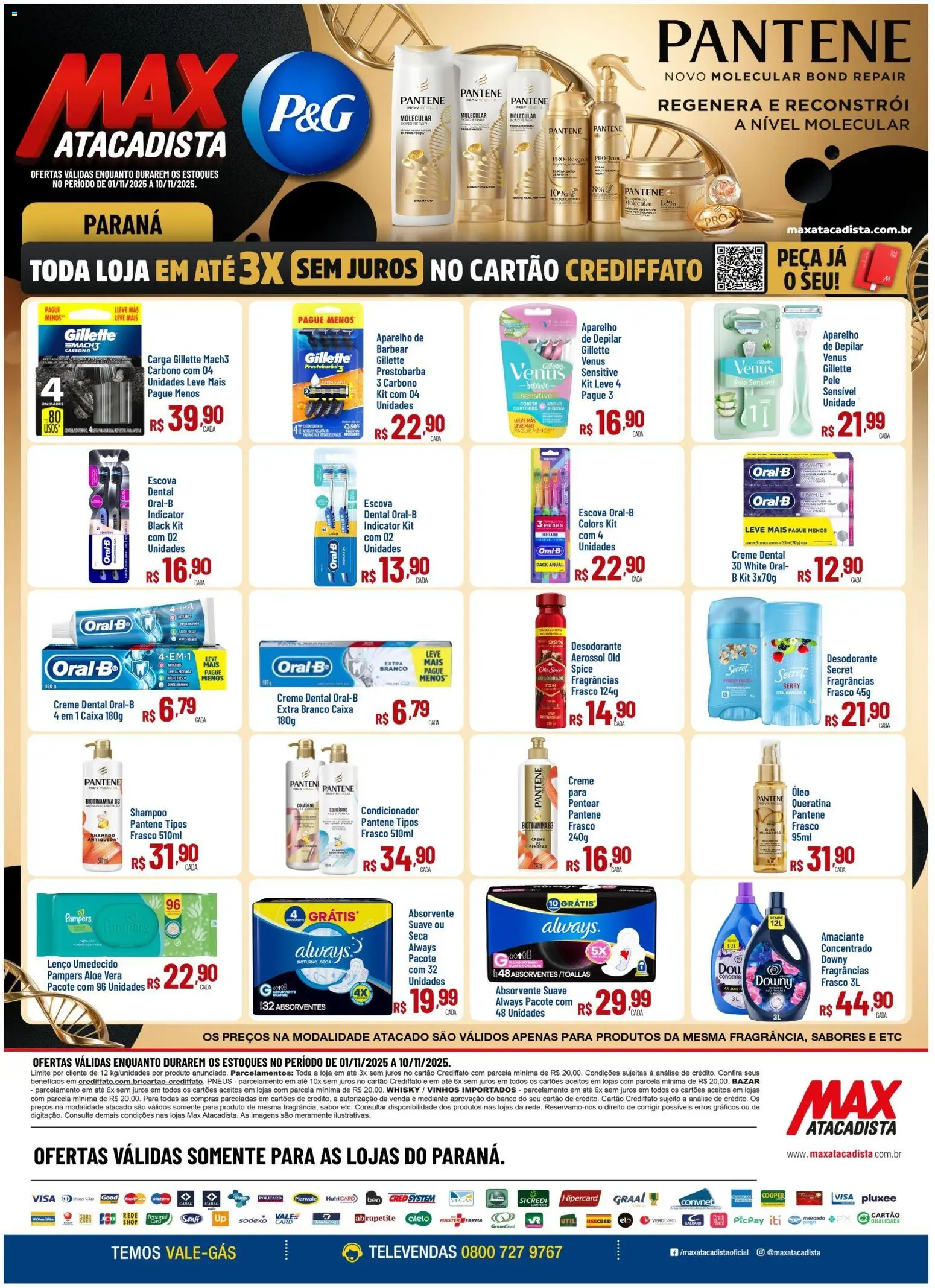 Pré-Visualização do folheto "Ofertas P&G" da loja Max Atacadista válido a partir de 01/11/2025