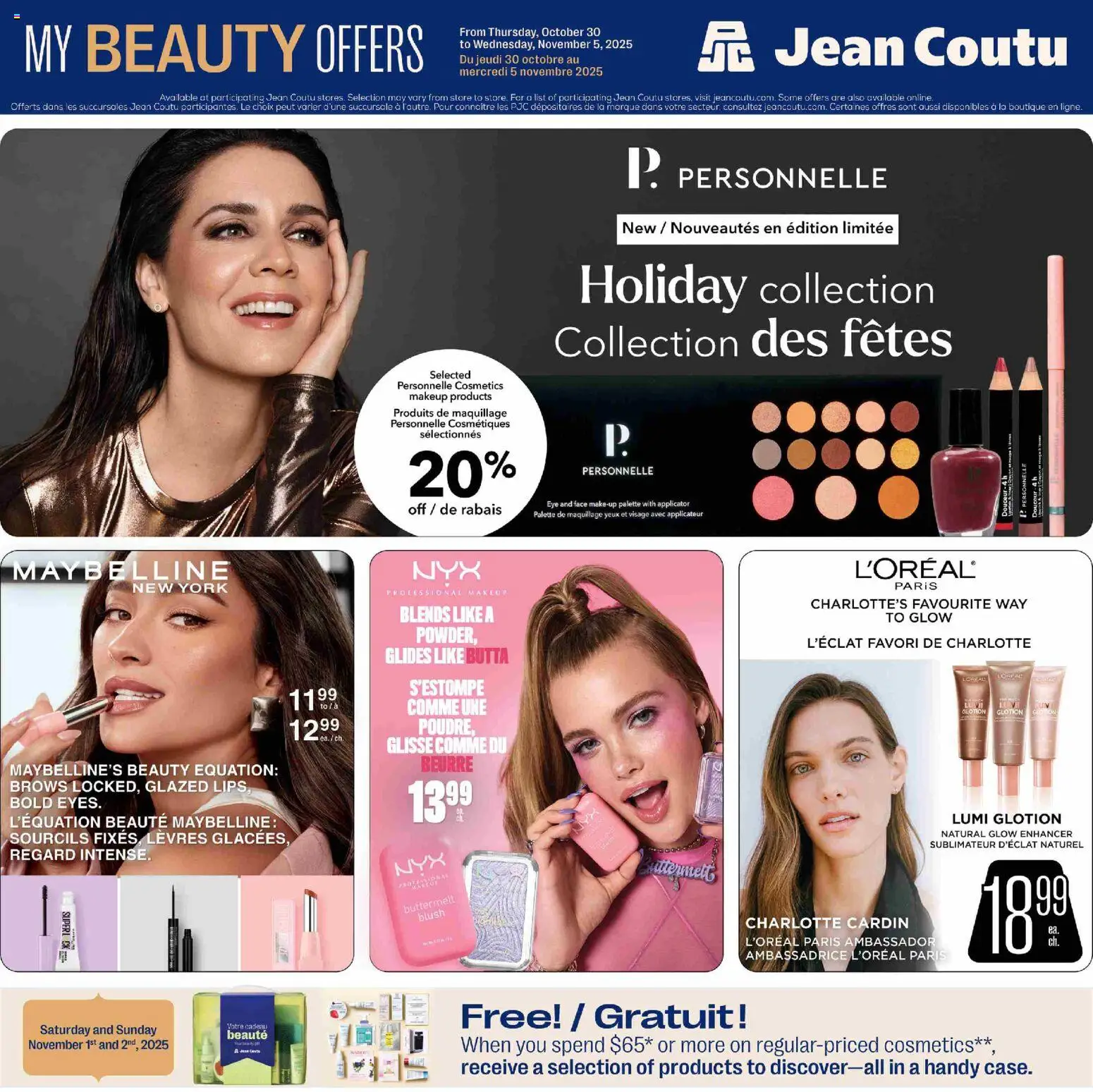 Preview of leaflet Beauty offers from shop Jean Coutu is valid from Oct 30, 2025