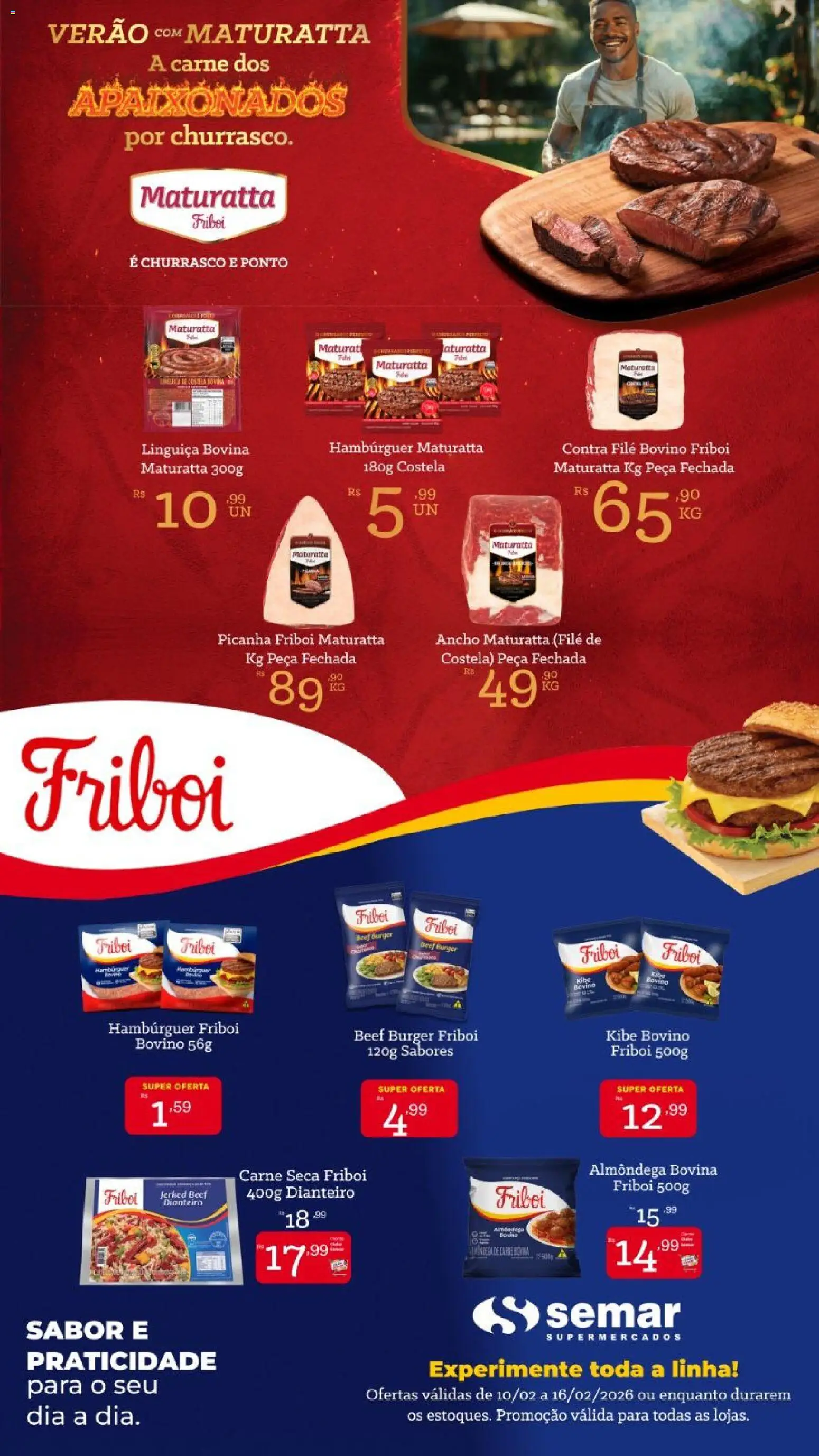 Pré-Visualização do folheto "Ofertas Friboi" da loja Semar Supermercado válido a partir de 10/02/2026