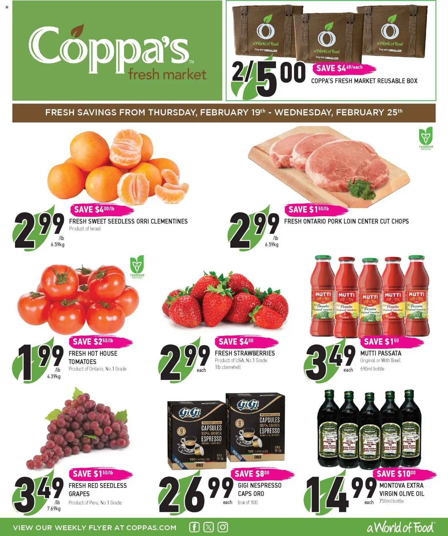 Preview of leaflet Weekly flyer / circulaire from shop Coppas Fresh Market is valid from Feb 19, 2026