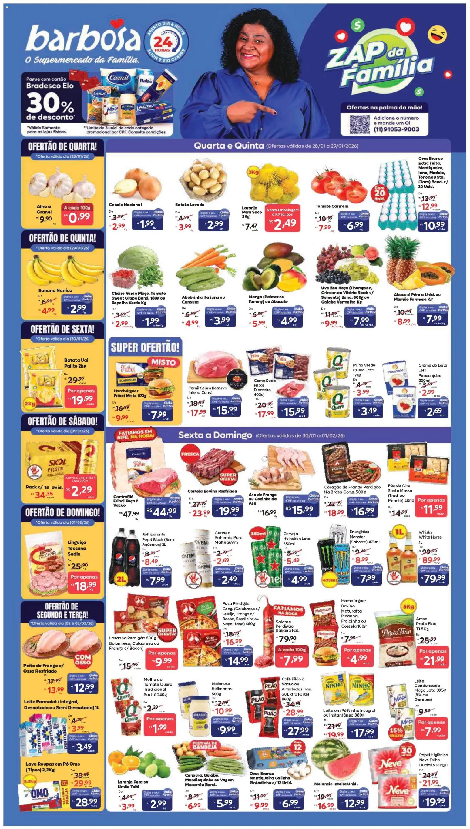 Pré-Visualização do folheto "Ofertas Rede e Interior" da loja Barbosa Supermercados válido a partir de 28/01/2026