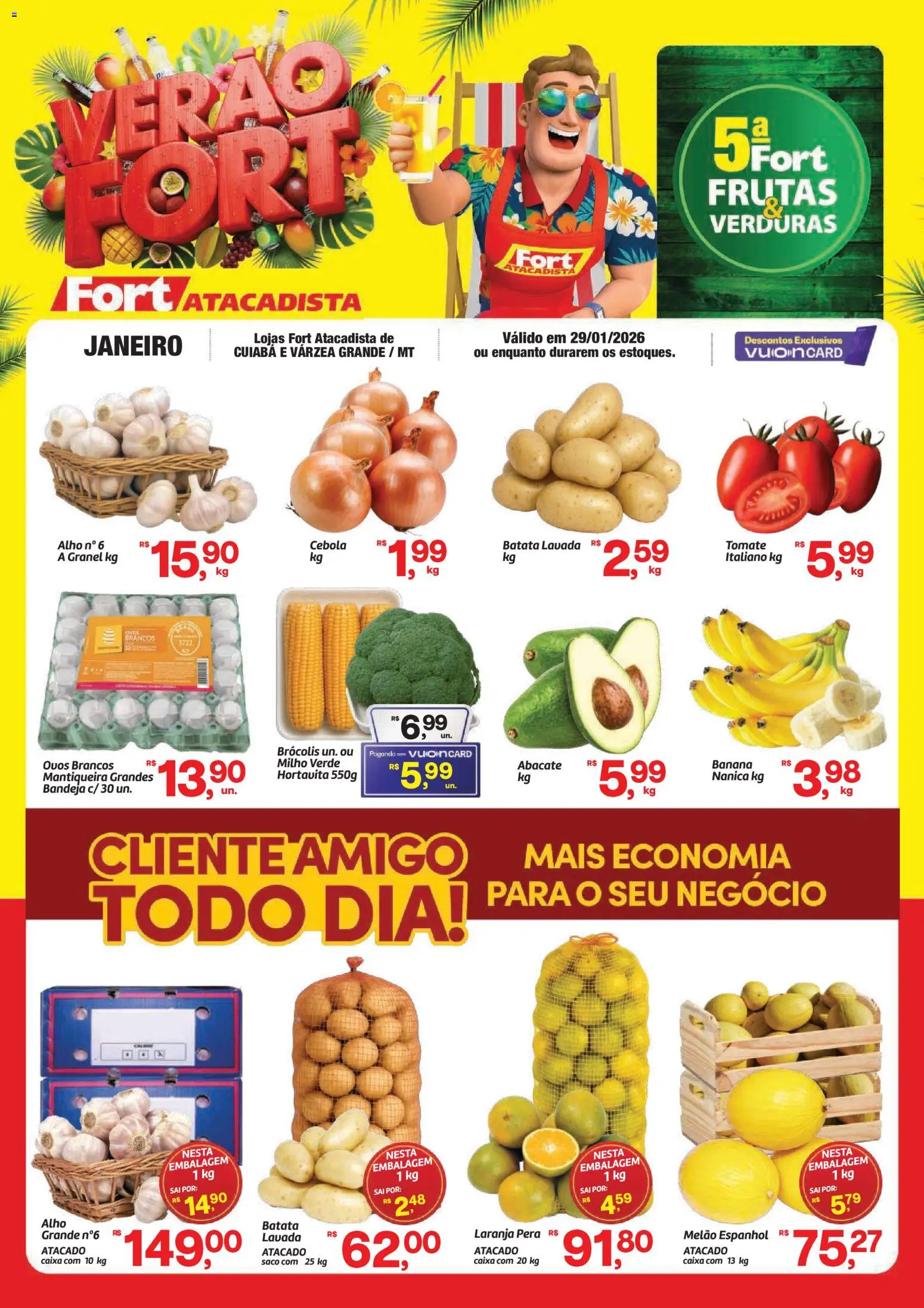 Pré-Visualização do folheto "Ofertas Frutas, Verduras" da loja Fort Atacadista válido a partir de 29/01/2026