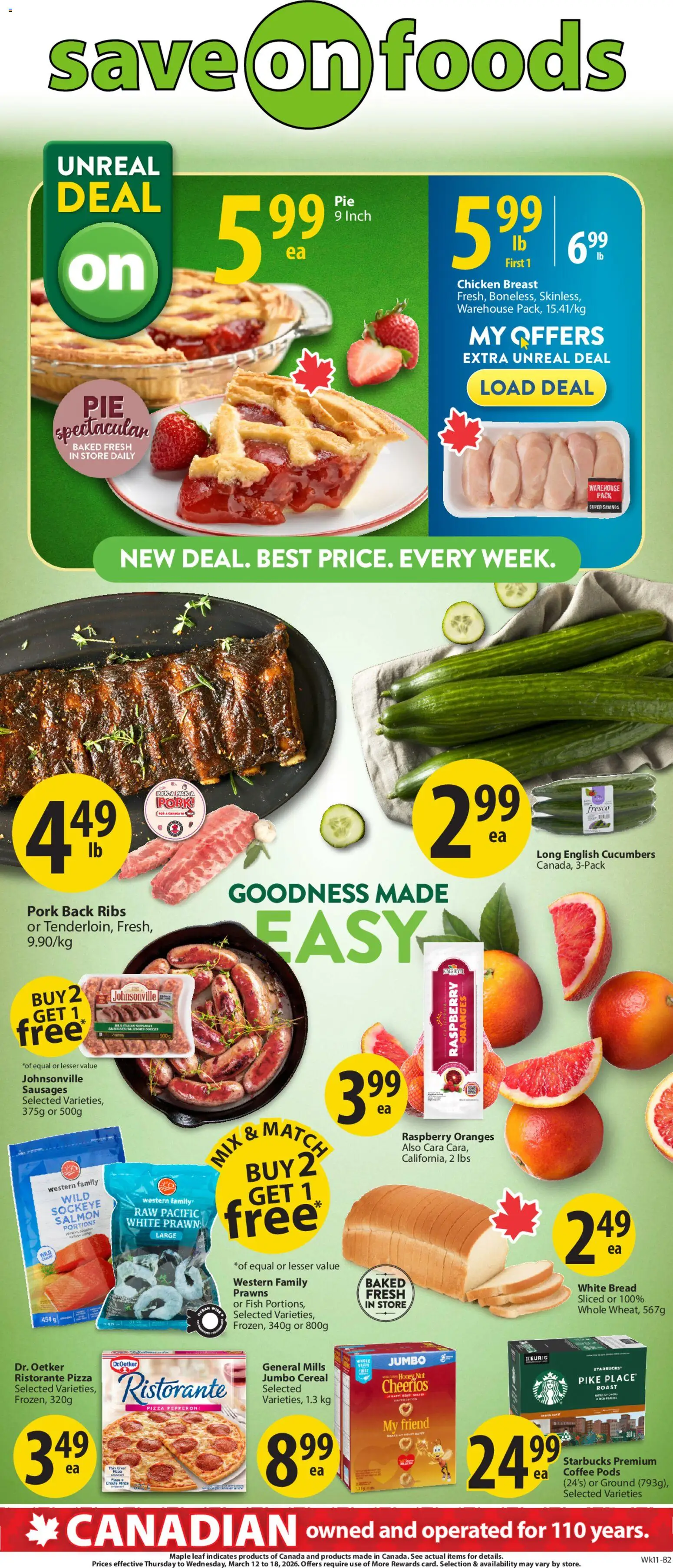 Preview of leaflet Save on foods weekly flyer / circulaire from shop Save on foods is valid from Mar 12, 2026