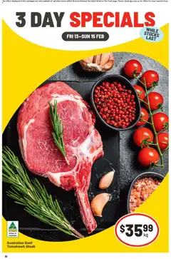 Preview of catalogue 3 Day Specials VIC from shop IGA valid 13/02/2026