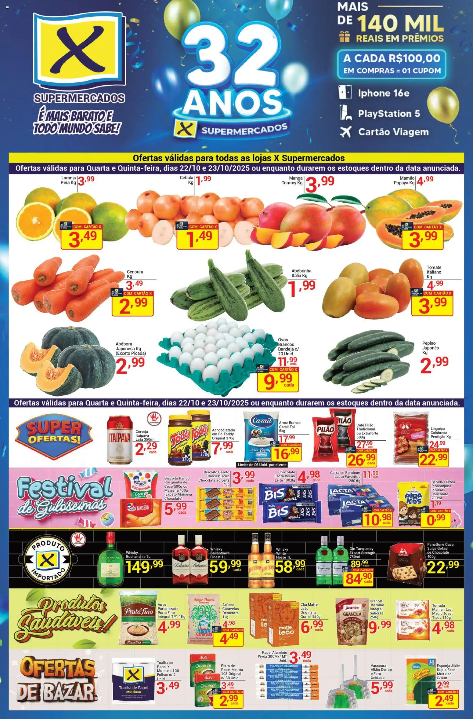 Pré-Visualização do folheto "Ofertas da semana" da loja X Supermercados válido a partir de 22/10/2025