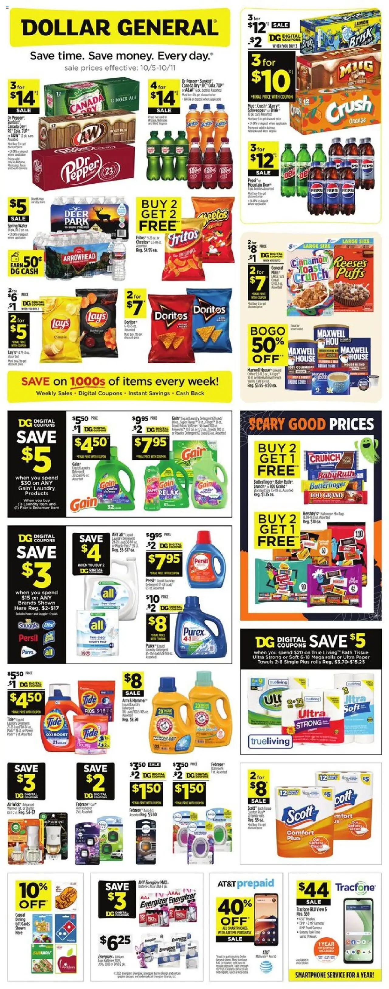 Dollar General AD for next week (10/05/2025) >> Sales Ad - Page number 1