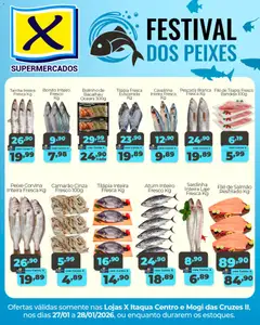 Pré-Visualização do folheto "Ofertas Festival dos Peixes" da loja X Supermercados válido a partir de 27/01/2026