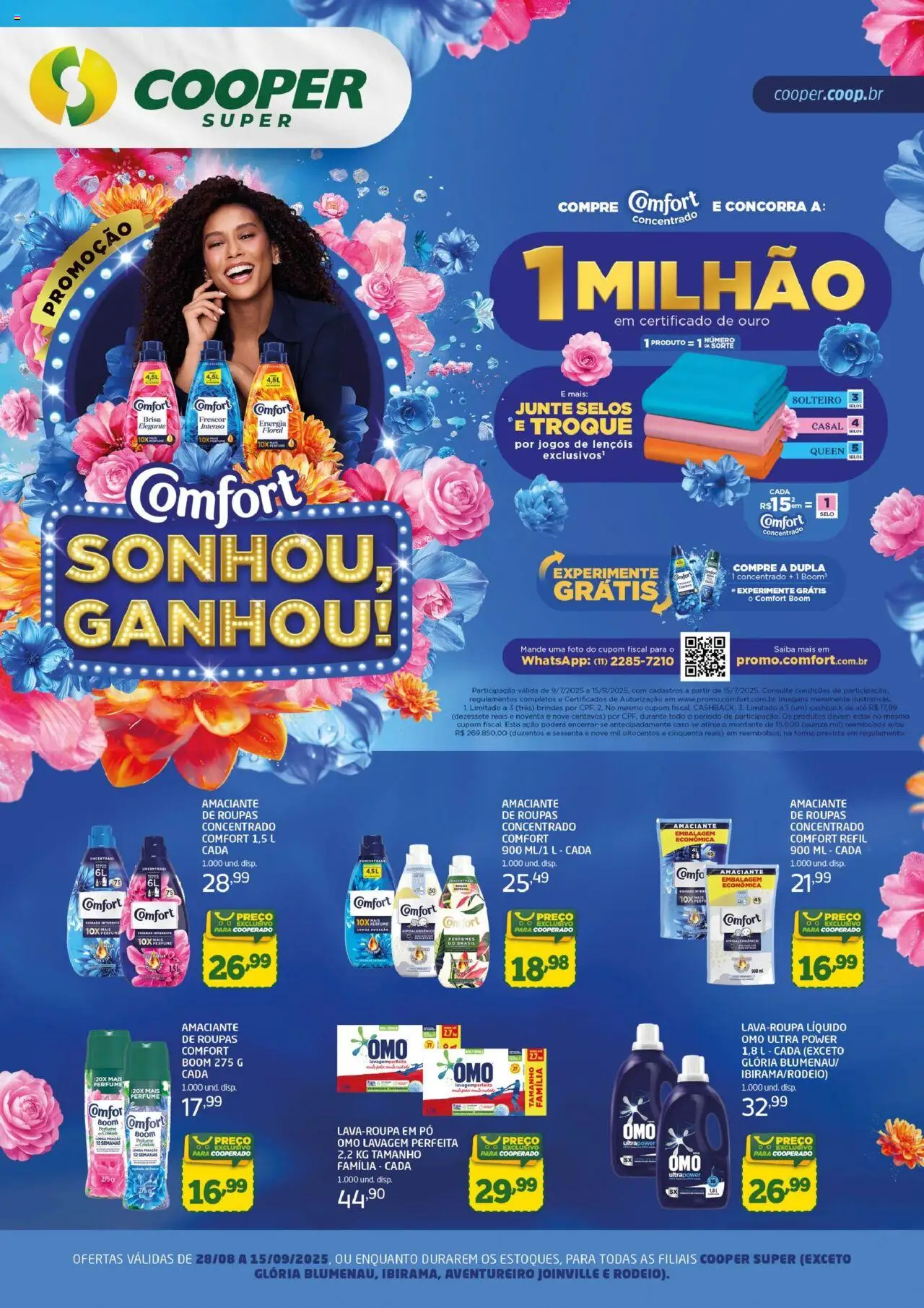 Cooper folheto "Ofertas Super Comfort" válido a partir de 28/08/2025 - número de página 1 - Jogos, Perfume, Perfumes, Roupas, Amaciante, Pó, Amaciante de roupas