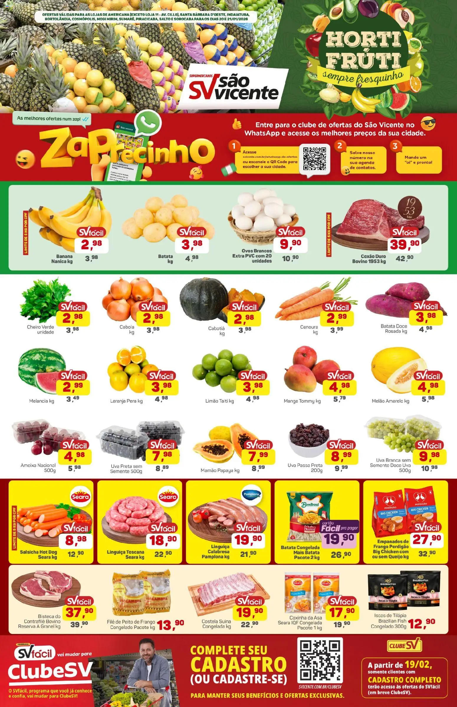 Pré-Visualização do folheto "Ofertas da semana" da loja Supermercados São Vicente válido a partir de 20/01/2026