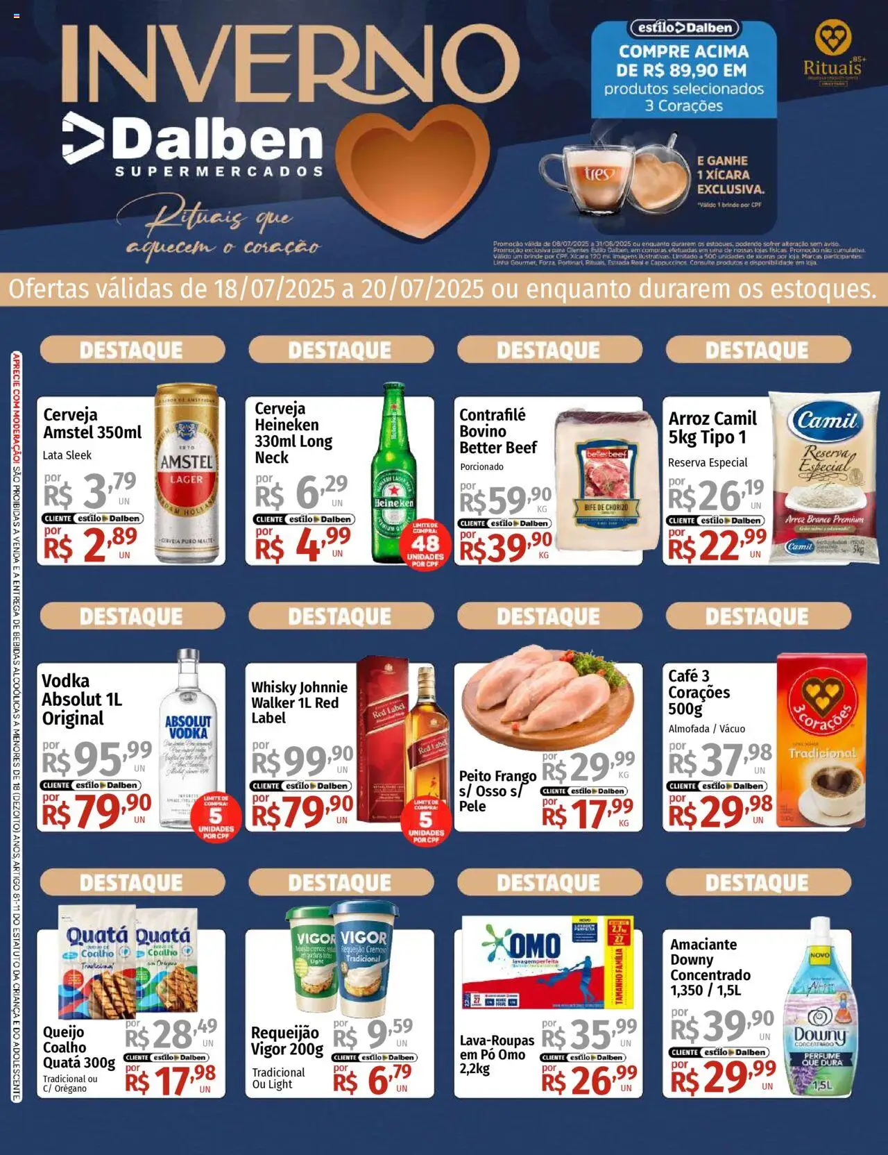 Supermercado Dalben folheto "Ofertas Inverno" válido a partir de 18/07/2025 - número de página 1