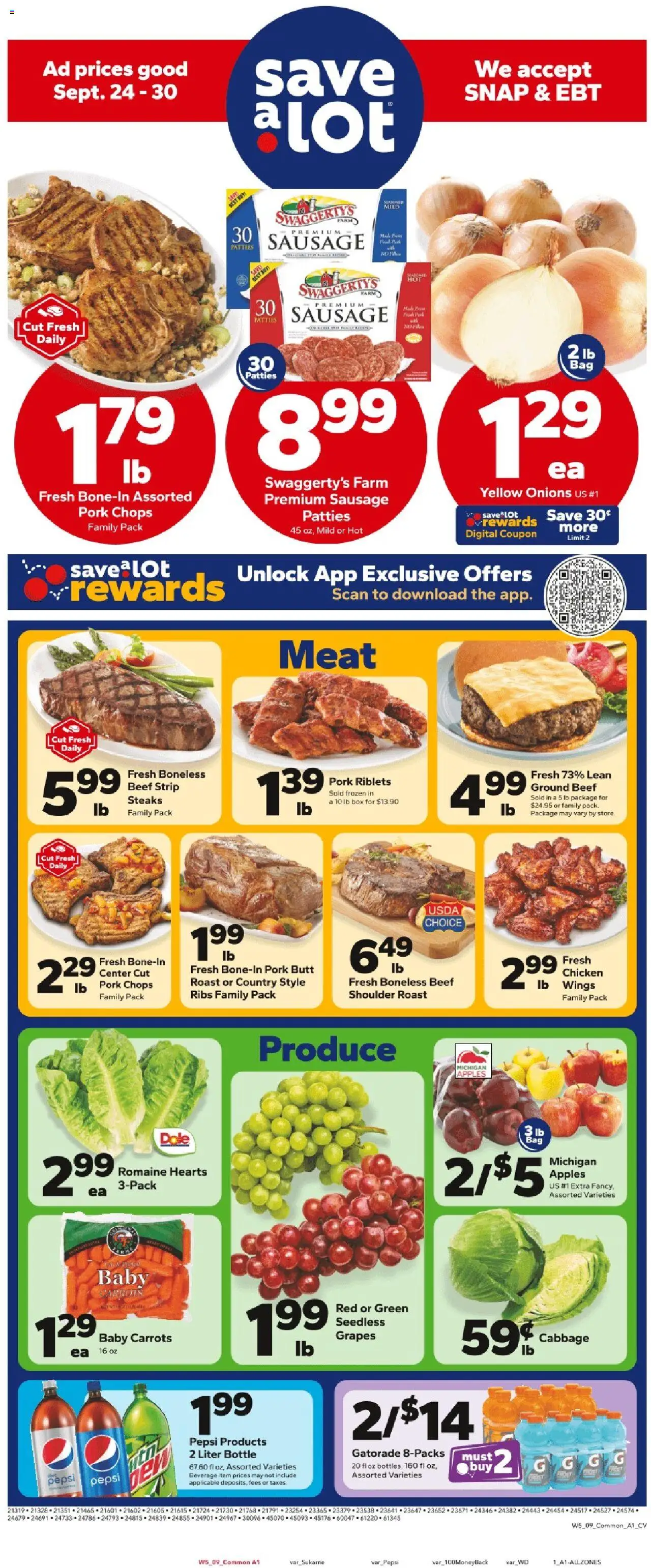 Save a Lot Weekly Ad from 09/24/2025 - Flyer - Page number 1