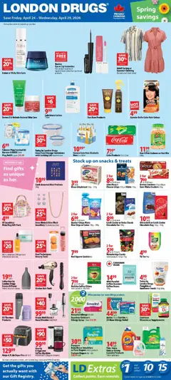 Un aperçu du dépliant London Drugs weekly flyer / circulaire du magasin London Drugs est valide à partir 24 avr. 2026