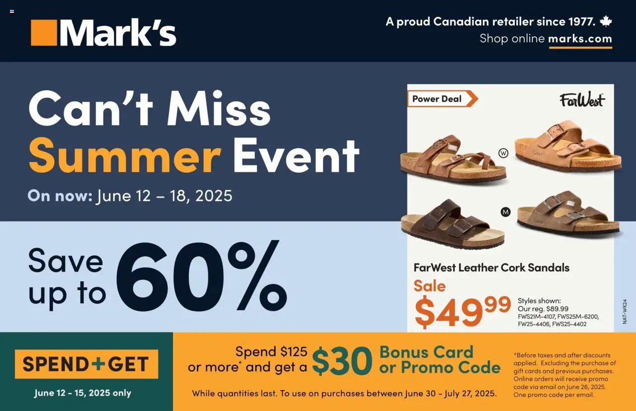 Mark's flyer valid from Jun 12, 2025 - page number 1 - Thé