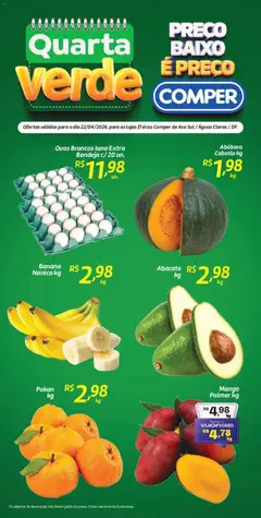 Pré-Visualização do folheto "Comper ofertas Quarta Verde" da loja Comper válido a partir de 22/04/2026