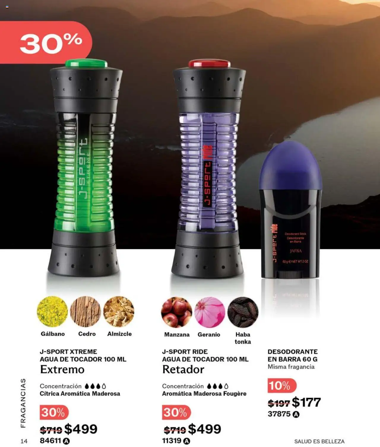 Catálogo JAFRA y sus promociones válidas desde el 01/06/2025 - Número de página 14 - Agua, Manzana, Desodorante, Barra, Fragancia, Agua de tocador