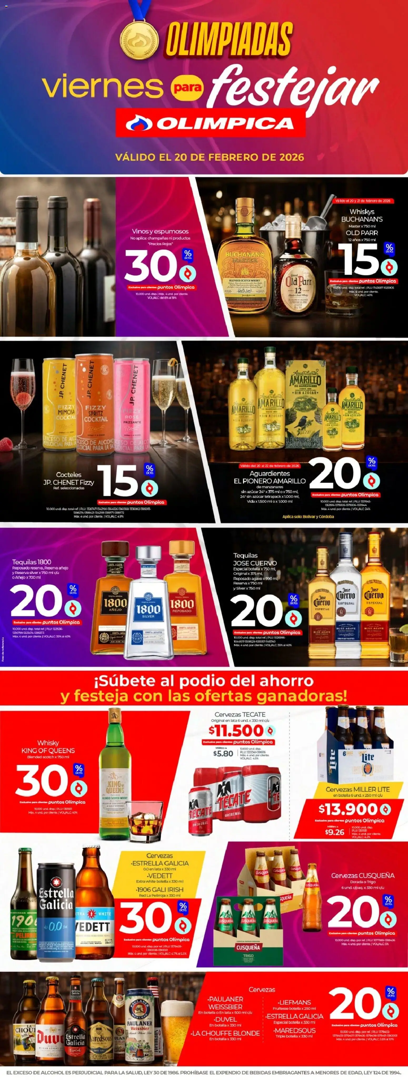  Vista previa del prospecto Viernes para festejar del almacen Olímpica válida del 20/02/2026 al 20/03/2026