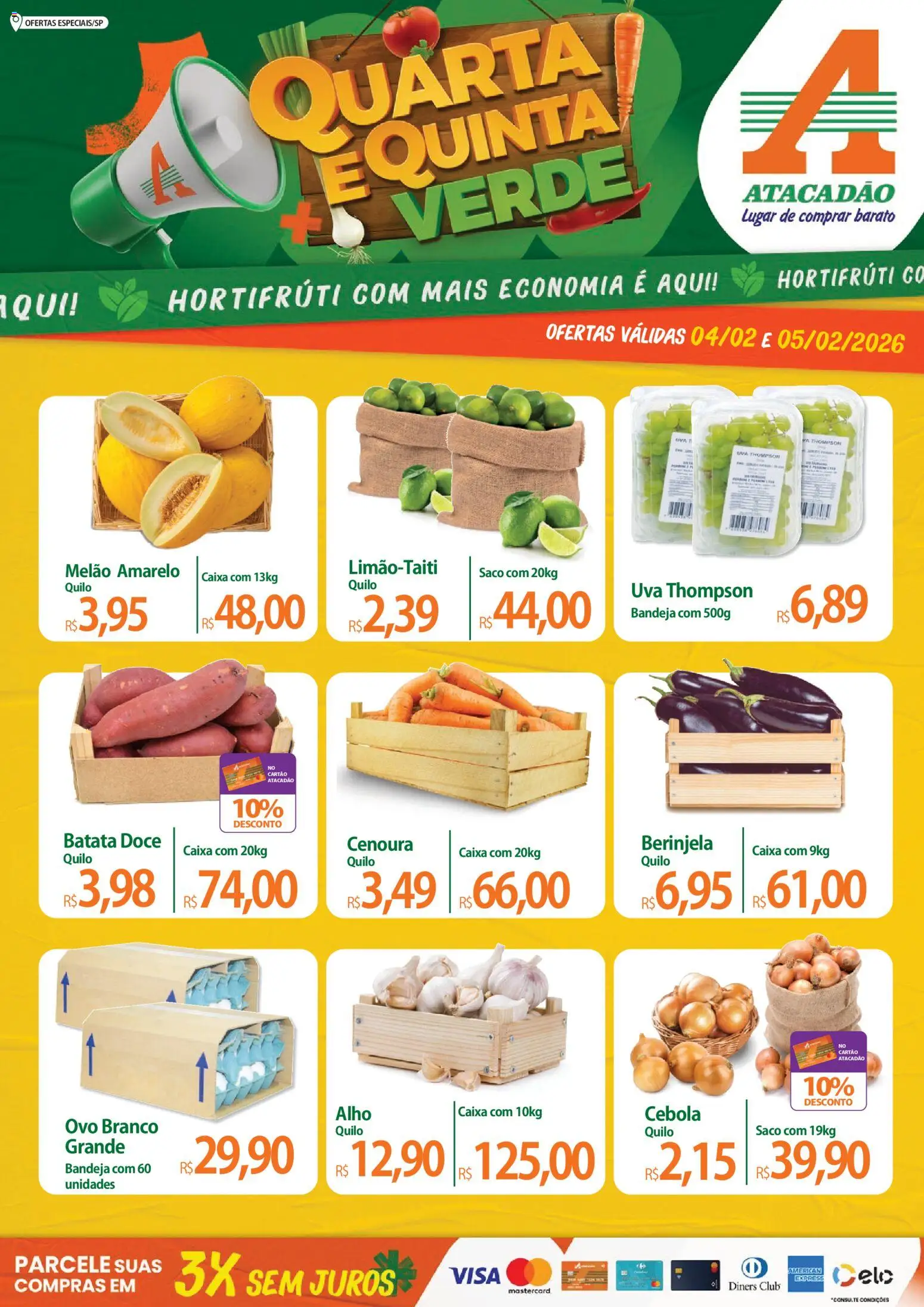 Pré-Visualização do folheto "Ofertas - SP" da loja Atacadão válido a partir de 04/02/2026