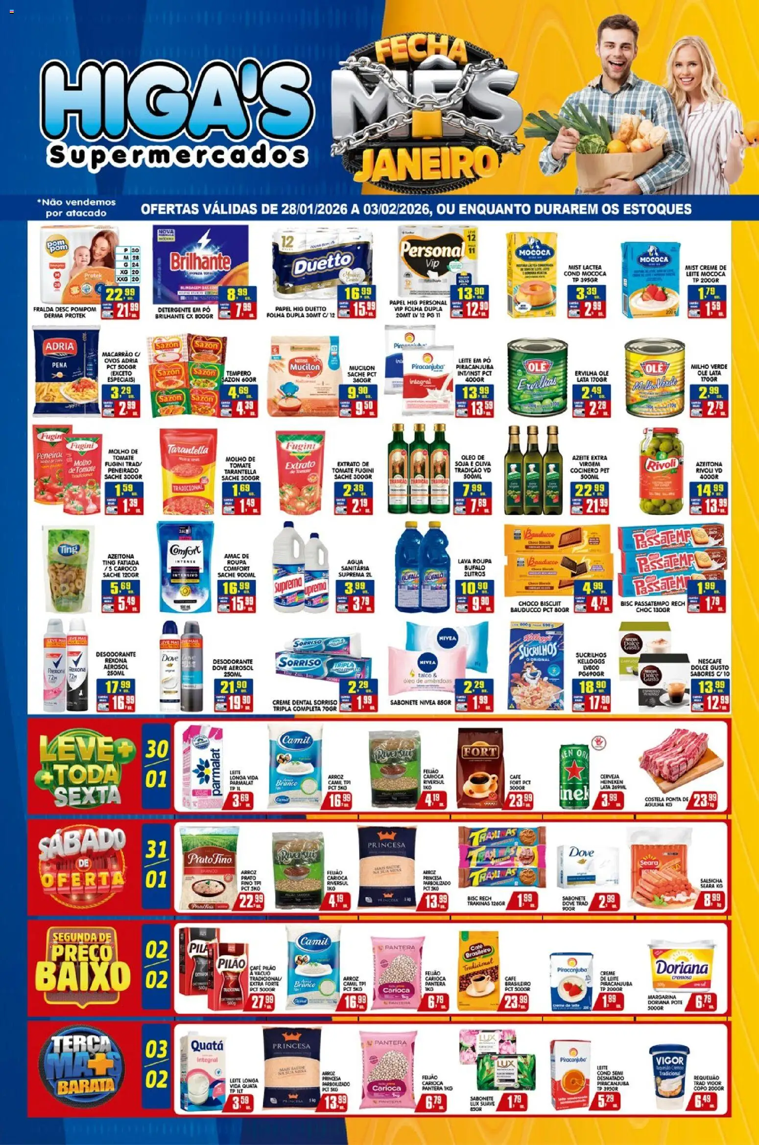 Pré-Visualização do folheto "Ofertas da semana" da loja Higa's Supermercado válido a partir de 28/01/2026