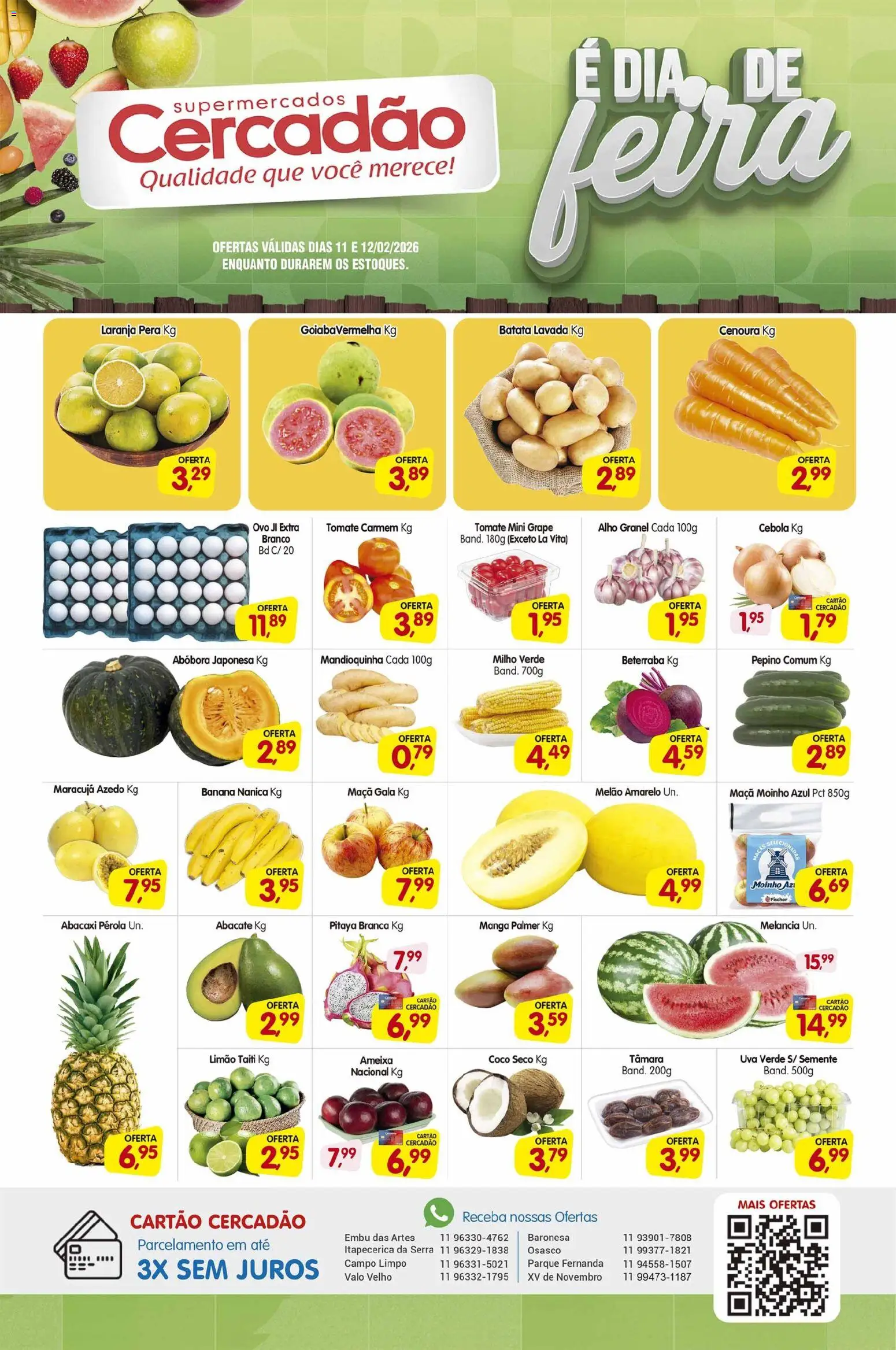 Pré-Visualização do folheto "Ofertas da semana" da loja Cercadão válido a partir de 11/02/2026