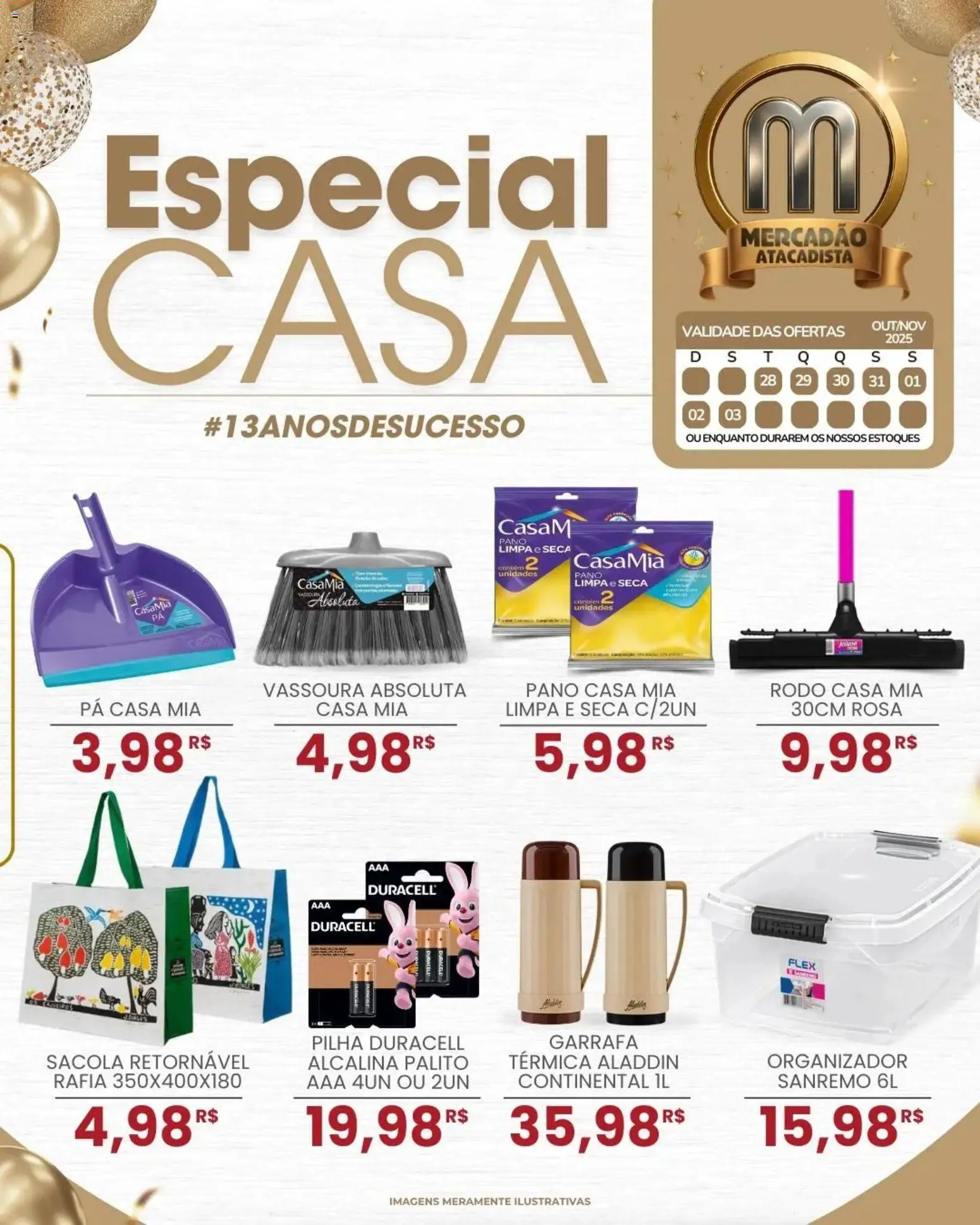 Pré-Visualização do folheto "Ofertas Especial Casa" da loja Mercadão Atacadista válido a partir de 28/10/2025