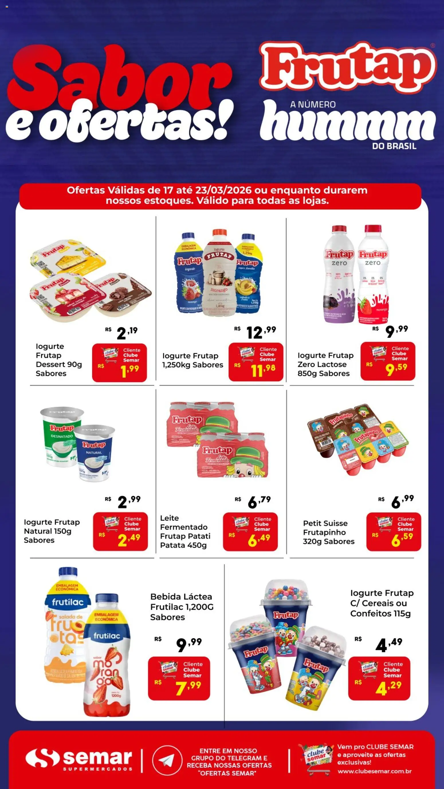 Pré-Visualização do folheto "Semar Supermercado ofertas Frutap" da loja Semar Supermercado válido a partir de 17/03/2026