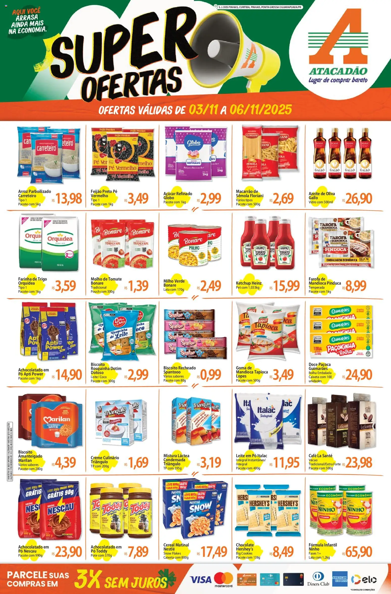 Pré-Visualização do folheto "Ofertas - PR" da loja Atacadão válido a partir de 03/11/2025