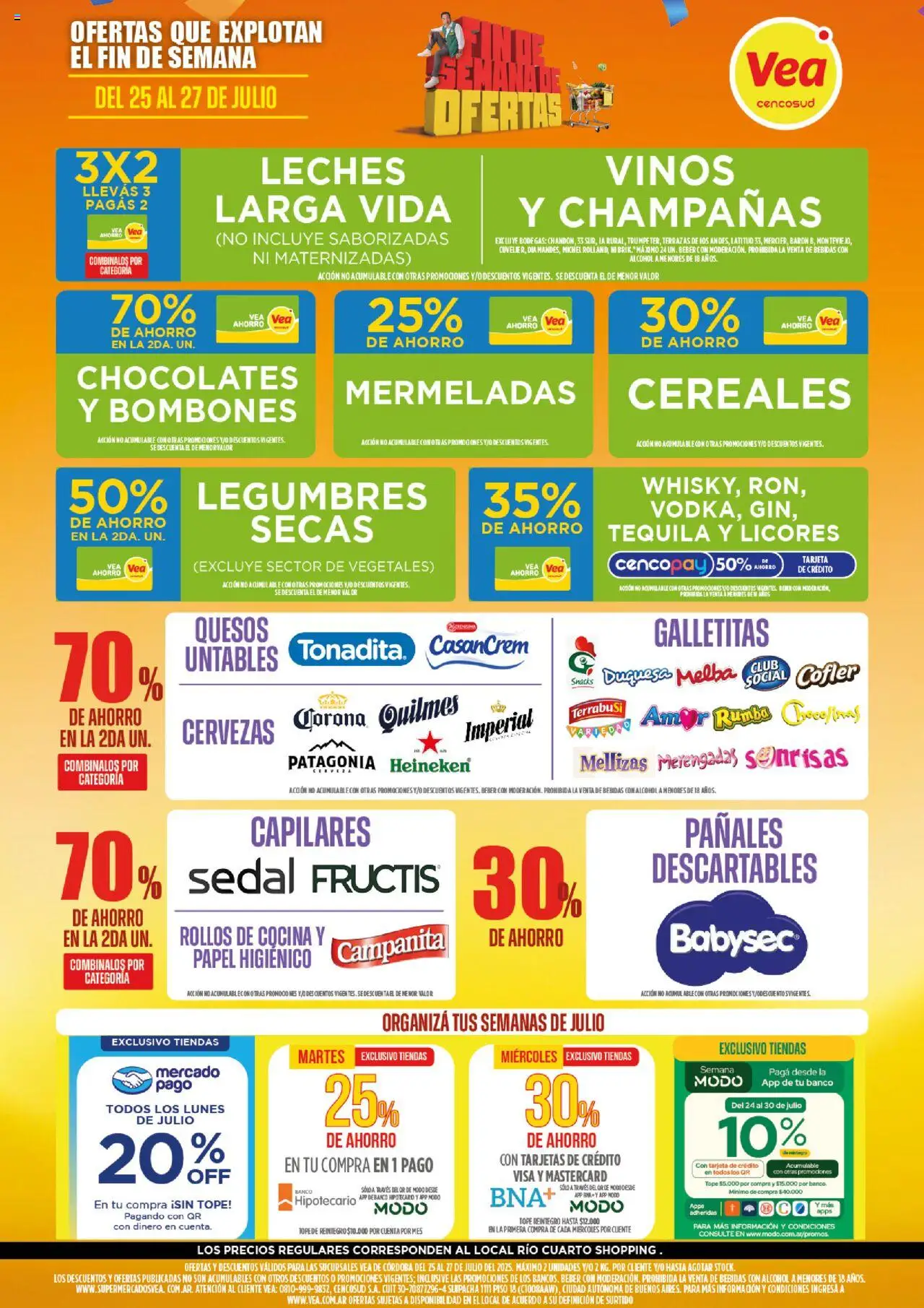 Vea Ofertas | Córdoba del 25/07/2025 >> Catálogo - Banco, Legumbres, Galletitas, Bombones, Tequila, Té, Cereales, Pañales