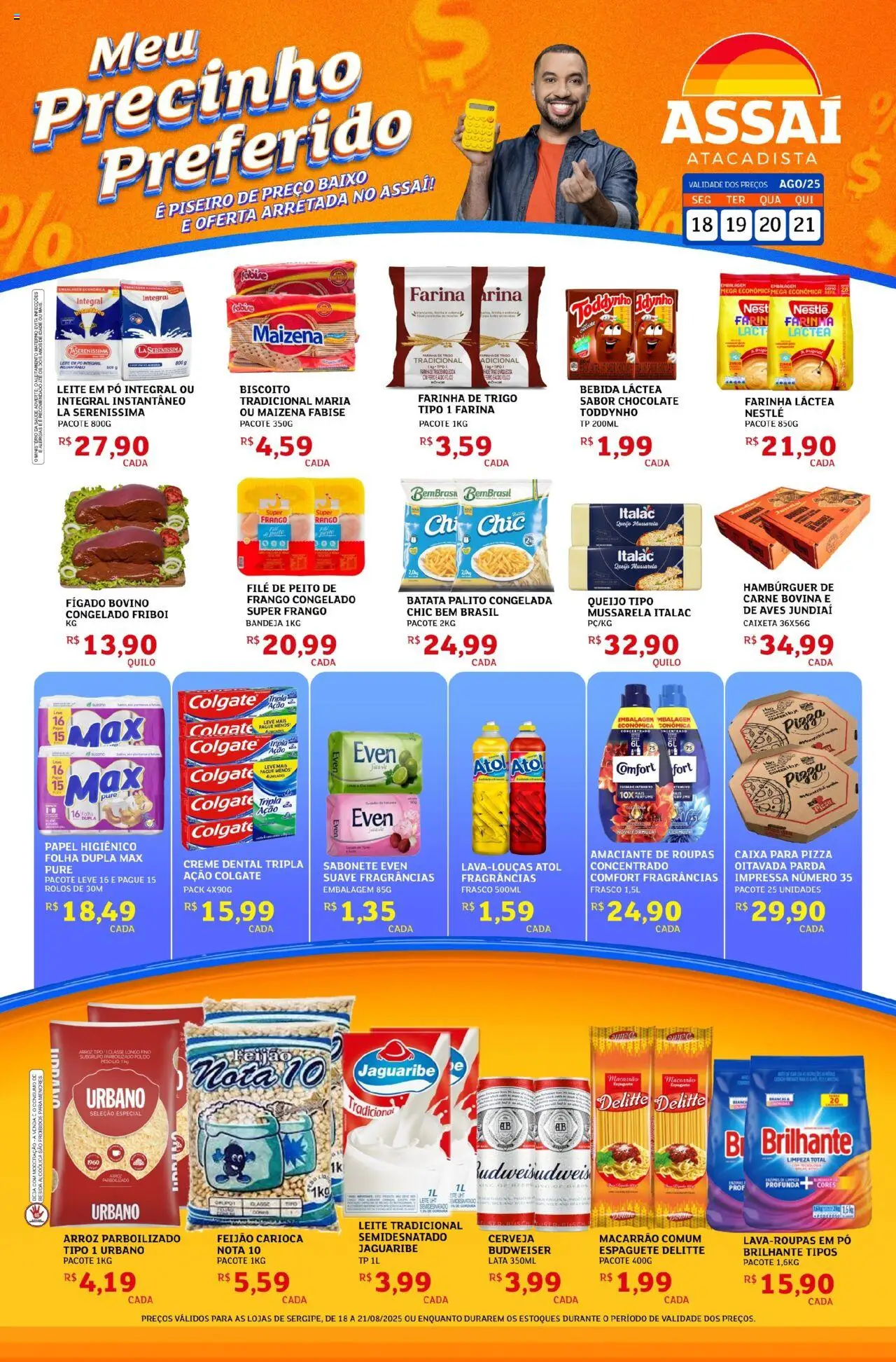 Assaí Atacadista folheto "Encarte - SE" válido a partir de 18/08/2025 - número de página 1 - Bebida, Queijo, Fígado, Creme, Amaciante, Pó, Espaguete, Creme dental