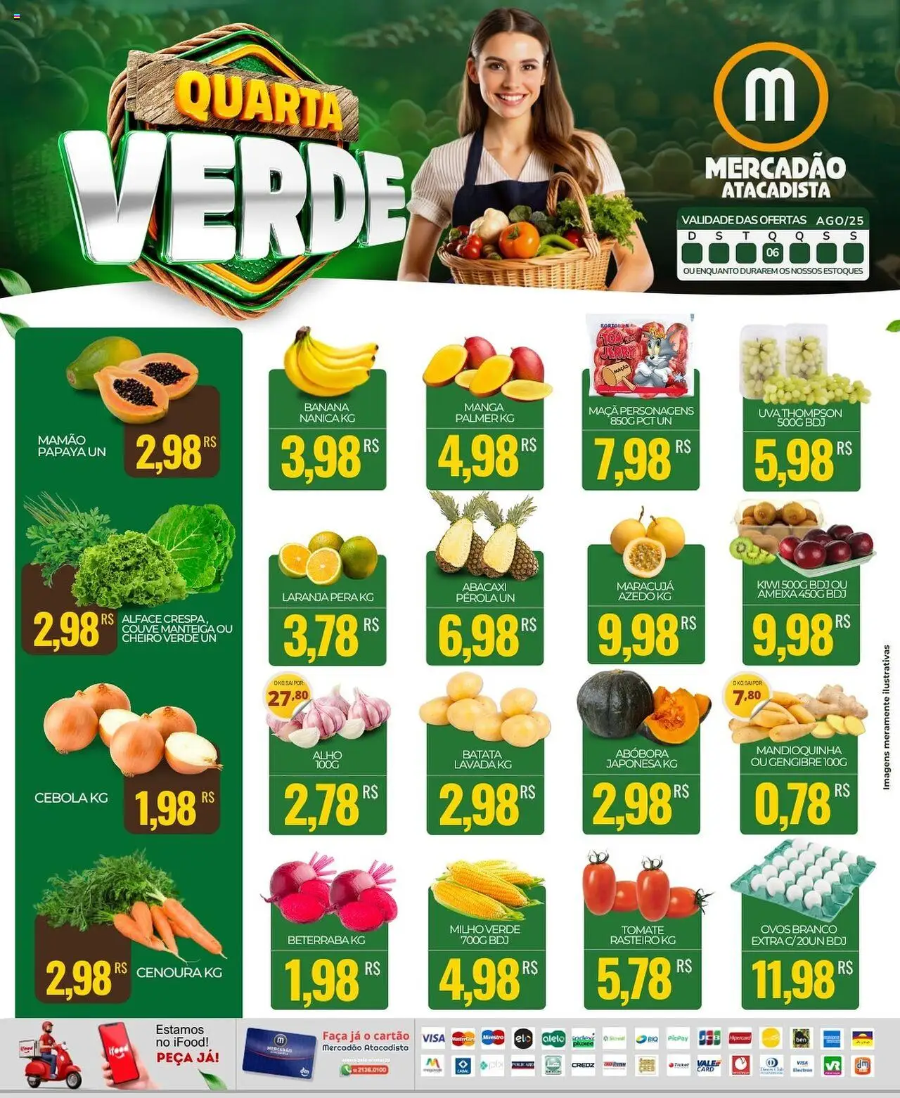 Mercadão Atacadista folheto "Ofertas Quarta Verde" válido a partir de 06/08/2025 - número de página 1