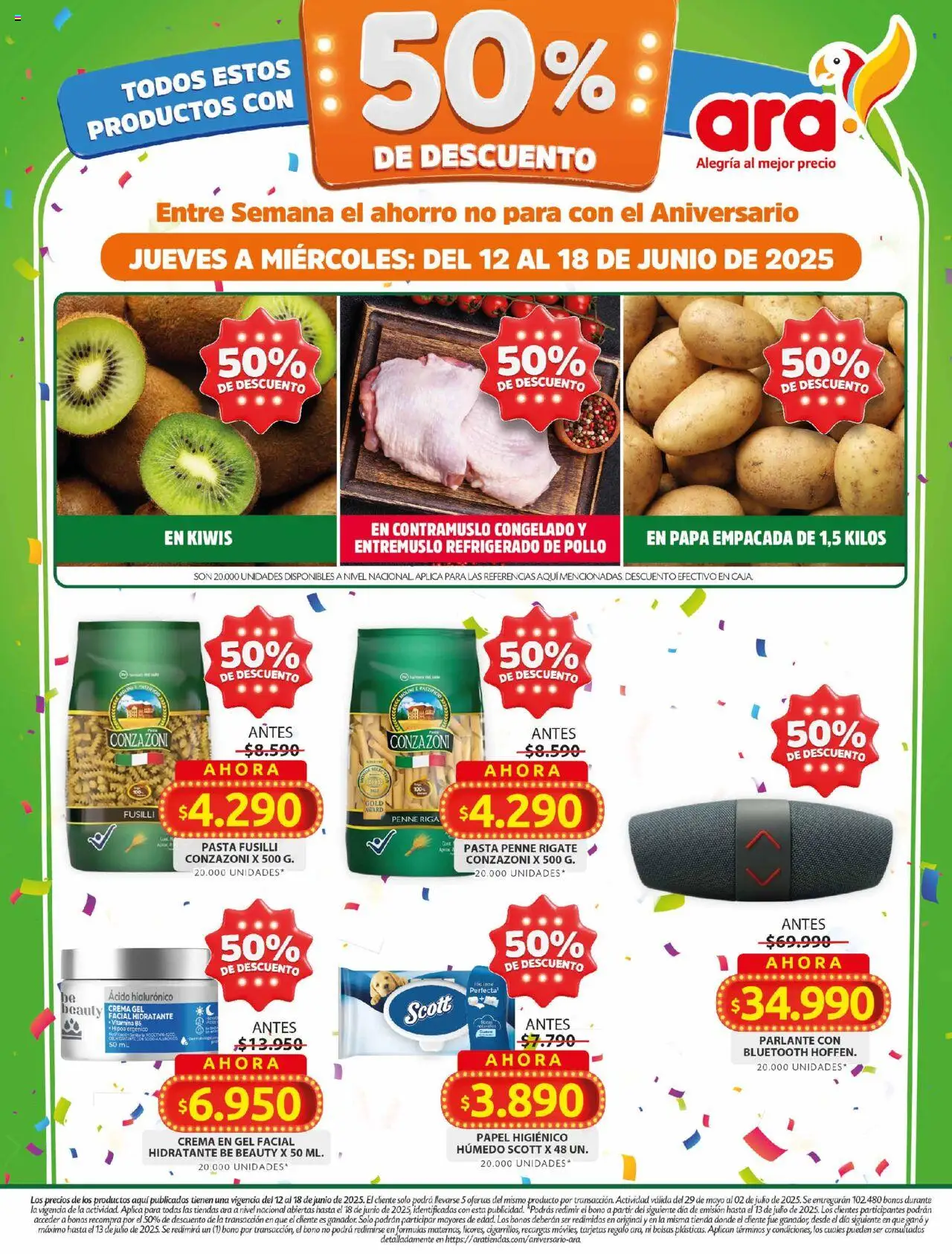 Ara Catálogo: 12/06/2025 - 18/06/2025 > Últimas Ofertas pagina numero 1 - Pasta, Crema, Caja, Papa, Papel higiénico, Parlante, Pollo