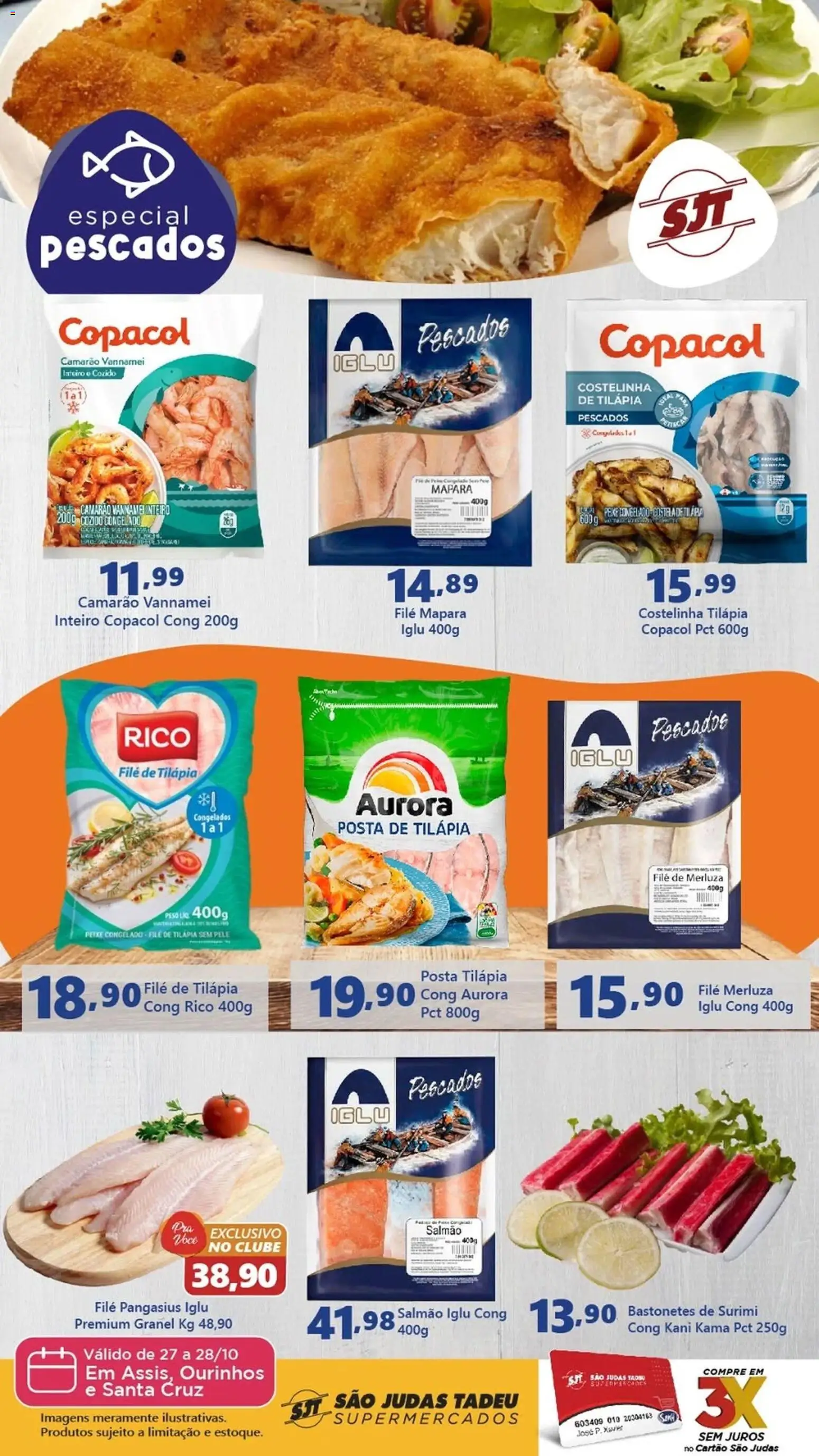 Pré-Visualização do folheto "Ofertas Especial Pescados" da loja São Judas Tadeu válido a partir de 27/10/2025