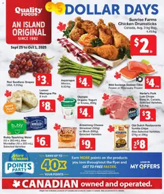 Preview of leaflet Weekly flyer / circulaire from shop Quality Foods is valid from Sep 25, 2025