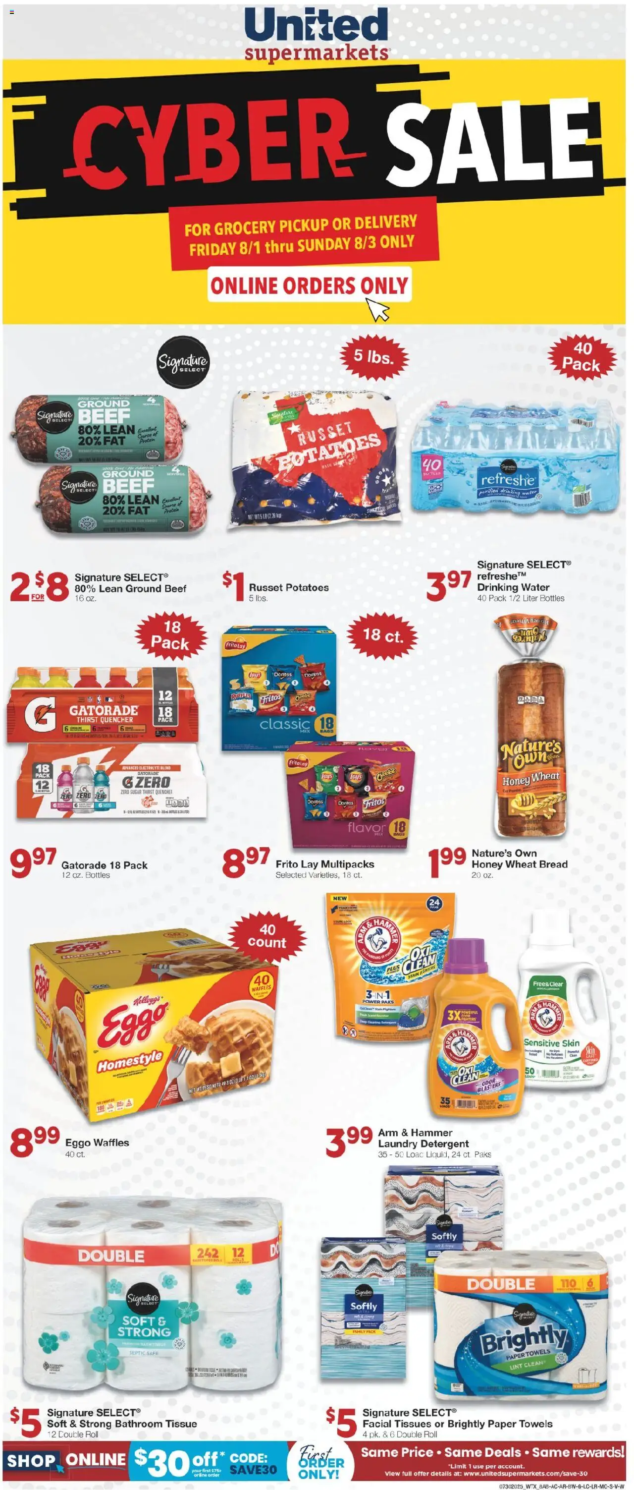 United Supermarkets Cyber Sale from 07/29/2025 - Flyer - Page number 1
