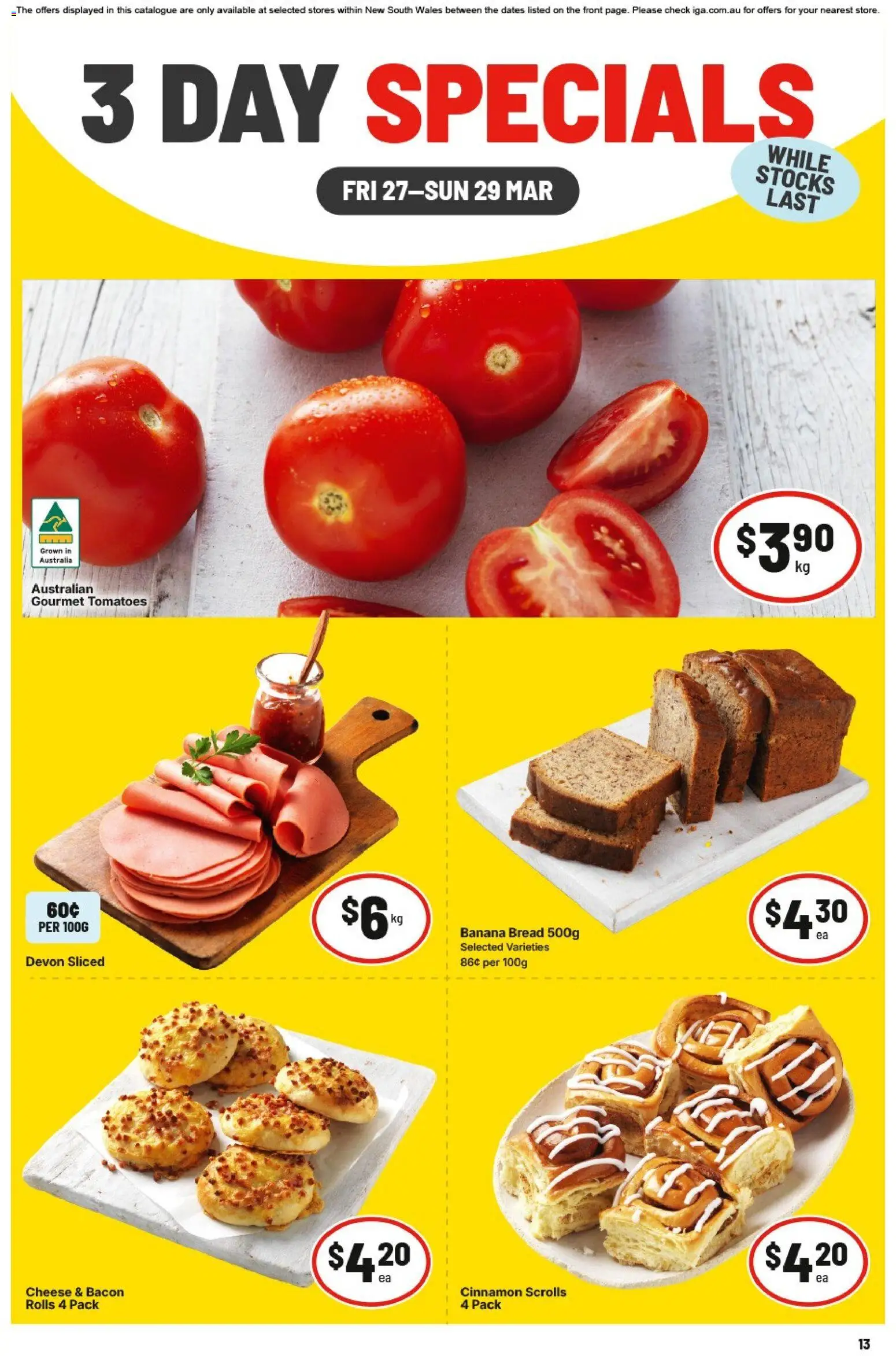 Preview of catalogue IGA 3 Day Specials NSW from shop IGA valid 27/03/2026