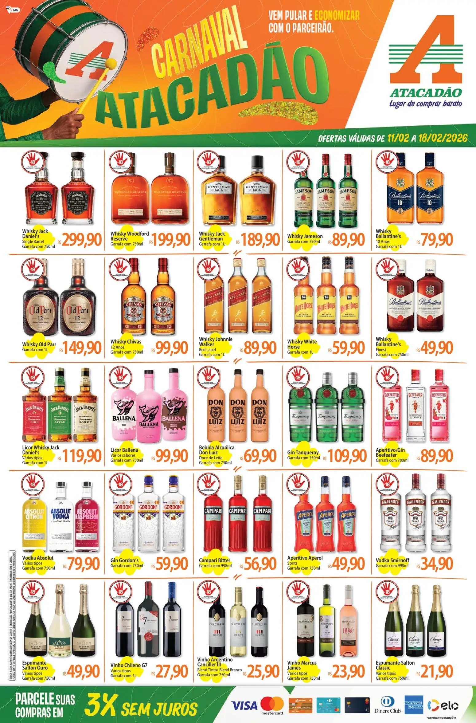 Pré-Visualização do folheto "Ofertas - MG" da loja Atacadão válido a partir de 11/02/2026