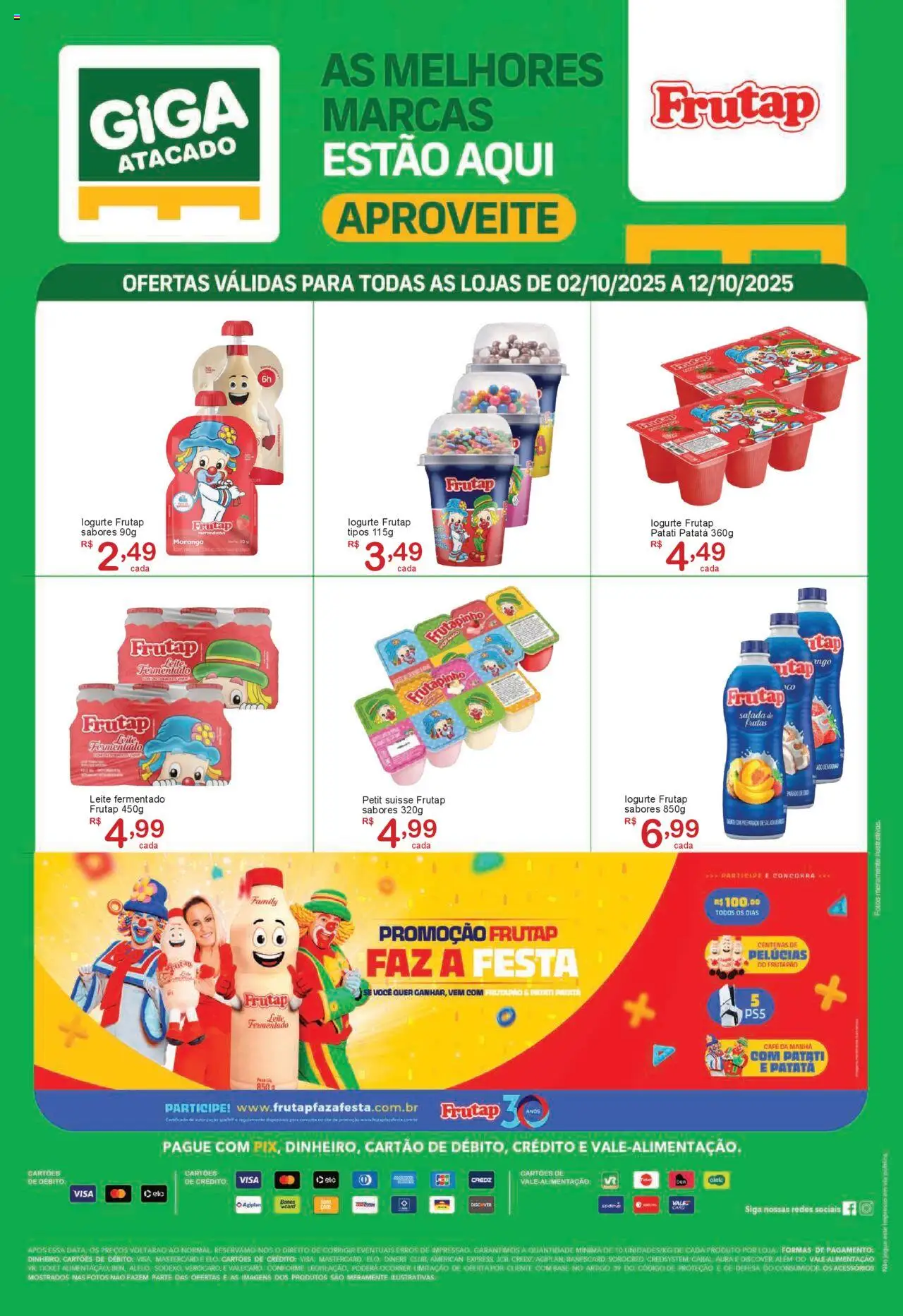 GIGA Atacado folheto "Ofertas Frutap " válido a partir de 02/10/2025 - número de página 1 - Café, Base, Leite, Salada, Leite fermentado