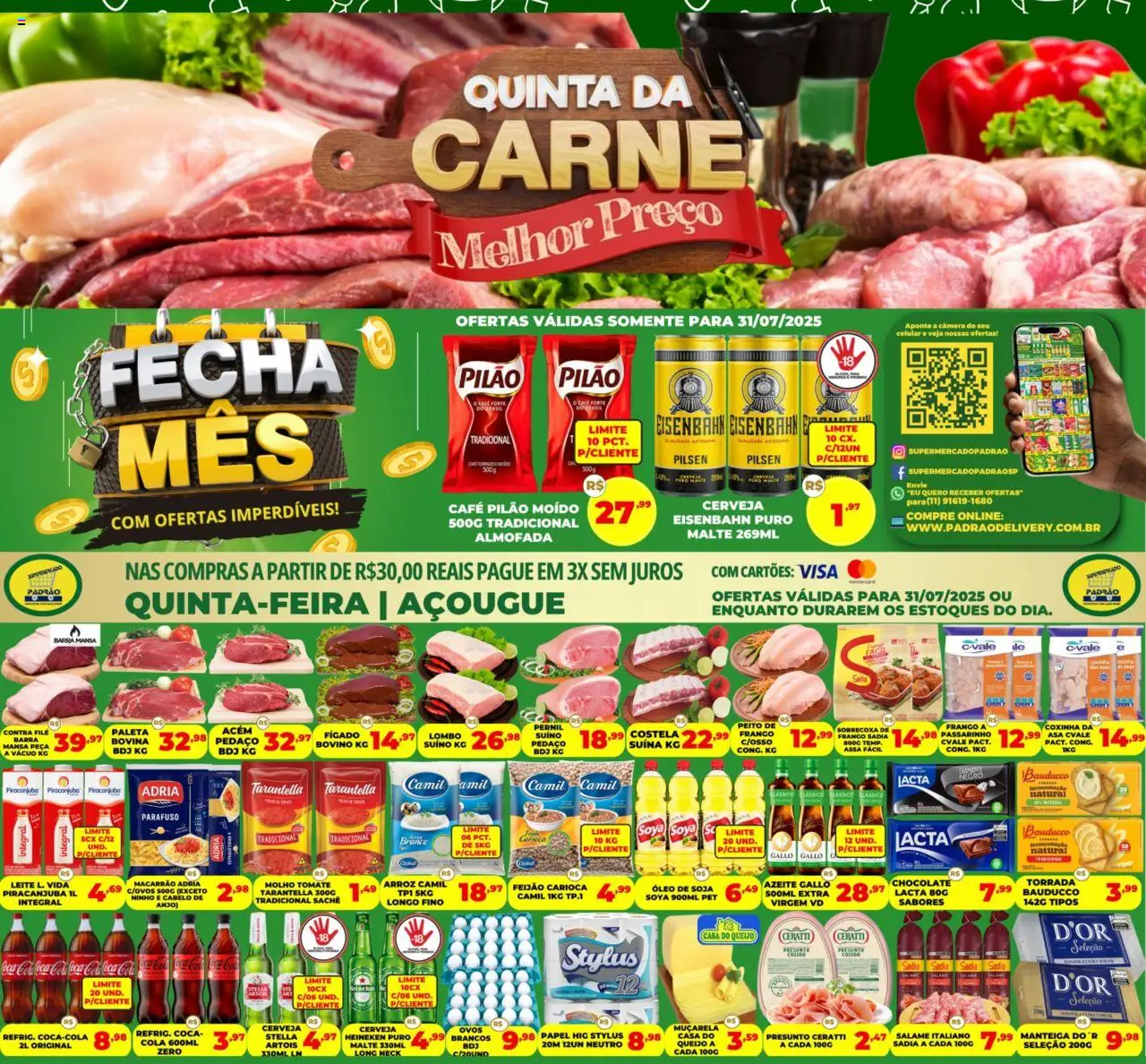 Supermercado Padrão folheto "Ofertas Quinta da Carne" válido a partir de 31/07/2025 - número de página 1