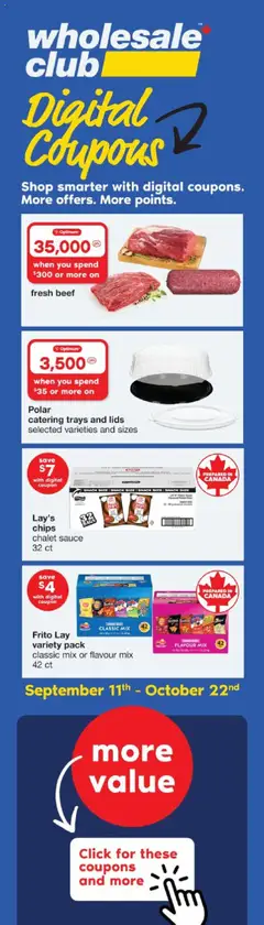 Preview of leaflet Weekly flyer / circulaire from shop Wholesale Club is valid from Oct 02, 2025