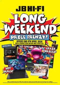 Preview of catalogue JB Hi-Fi Long Weekend Price Frenzy from shop JB Hi-Fi valid 1 Apr 2026
