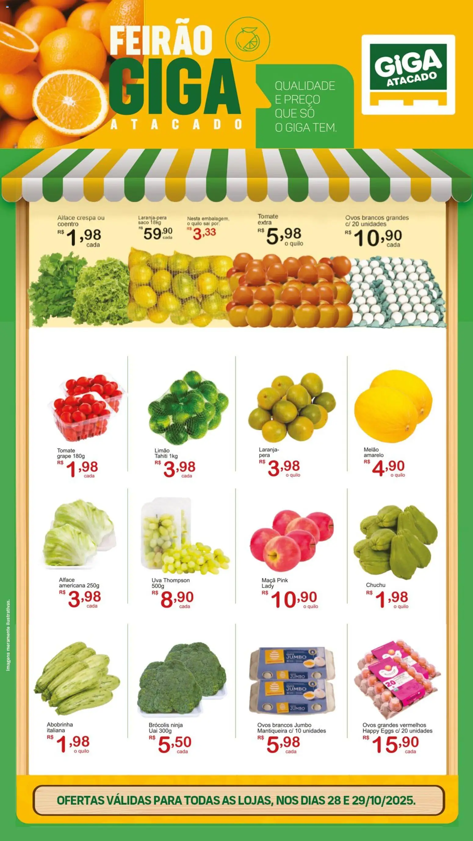 Pré-Visualização do folheto "Ofertas Feirão" da loja GIGA Atacado válido a partir de 28/10/2025