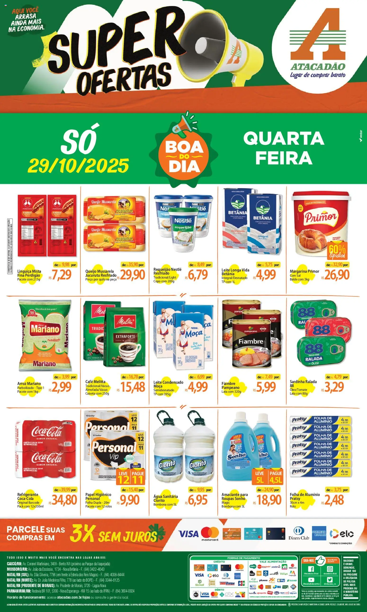 Pré-Visualização do folheto "Ofertas - RN" da loja Atacadão válido a partir de 29/10/2025