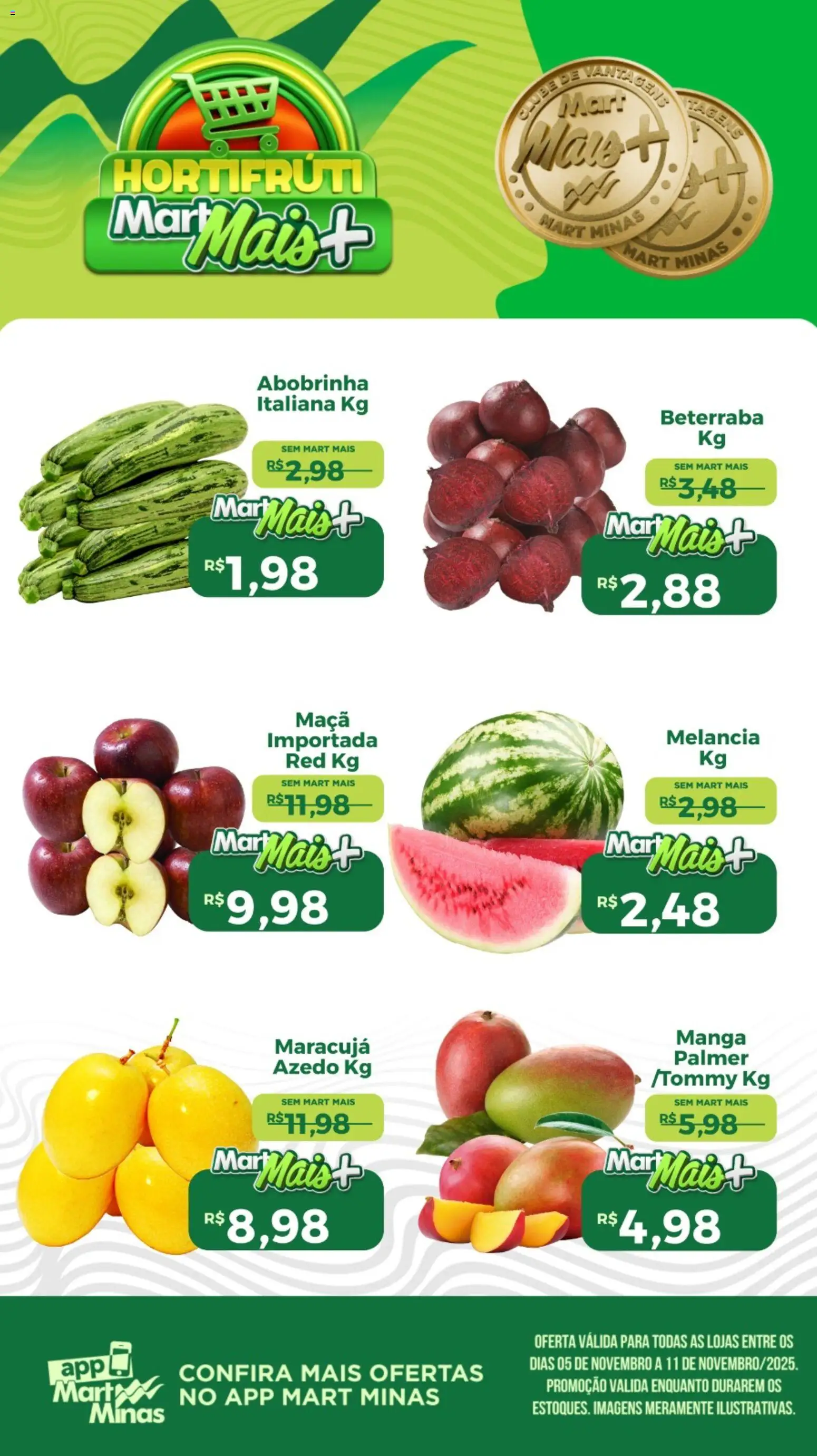 Pré-Visualização do folheto "Ofertas Hortifruti" da loja Mart Minas válido a partir de 05/11/2025